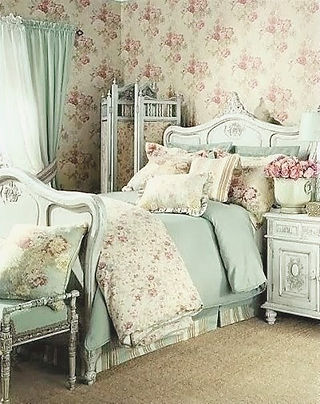Papel pintado floral estilo vintage_hab antigua