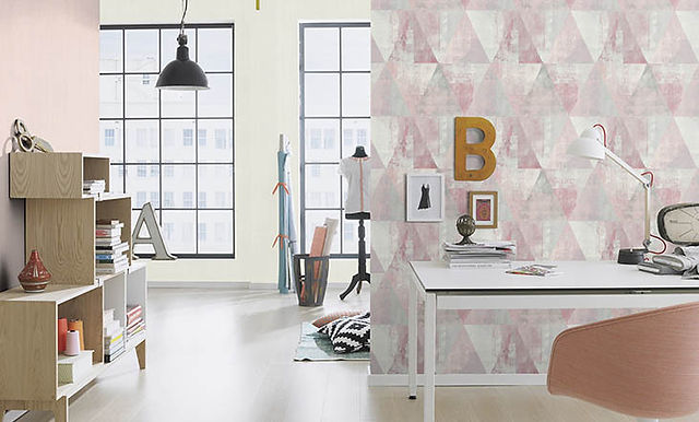 Papel pintado estampado geométrico
