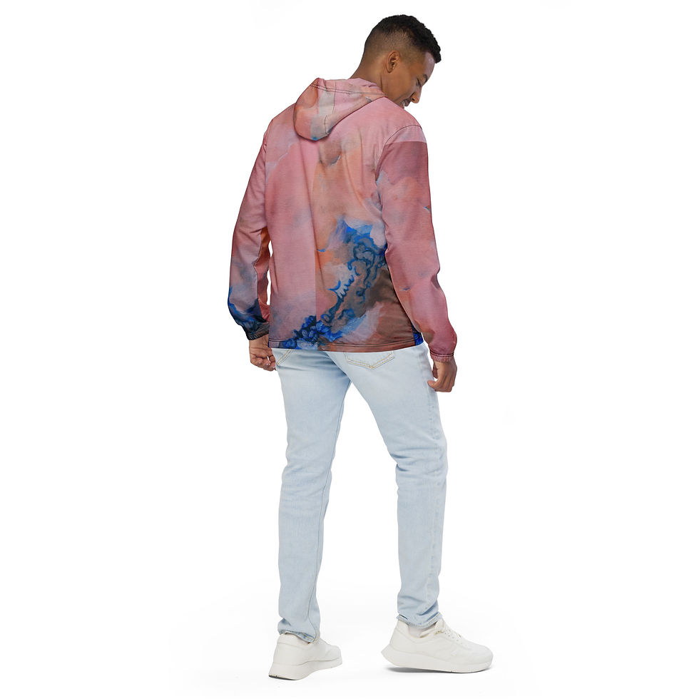 Thumbnail: Model in abstract print Men’s windbreaker