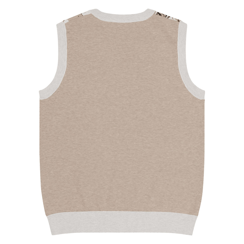 Thumbnail: Beige Knit V-neck vest