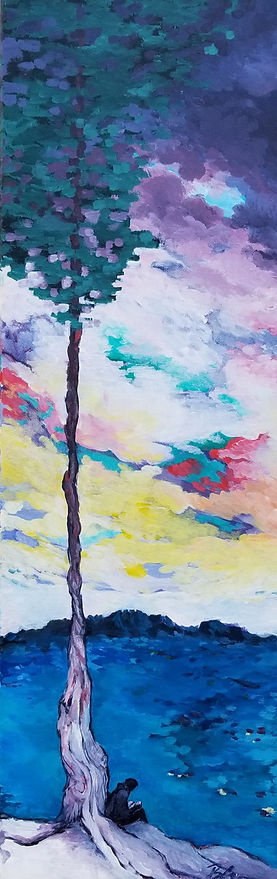 Horsetooth Reader - fine art acrylic painting by R Thomas Contemporary Art