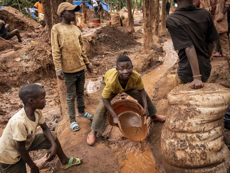 Children at work at a mine.