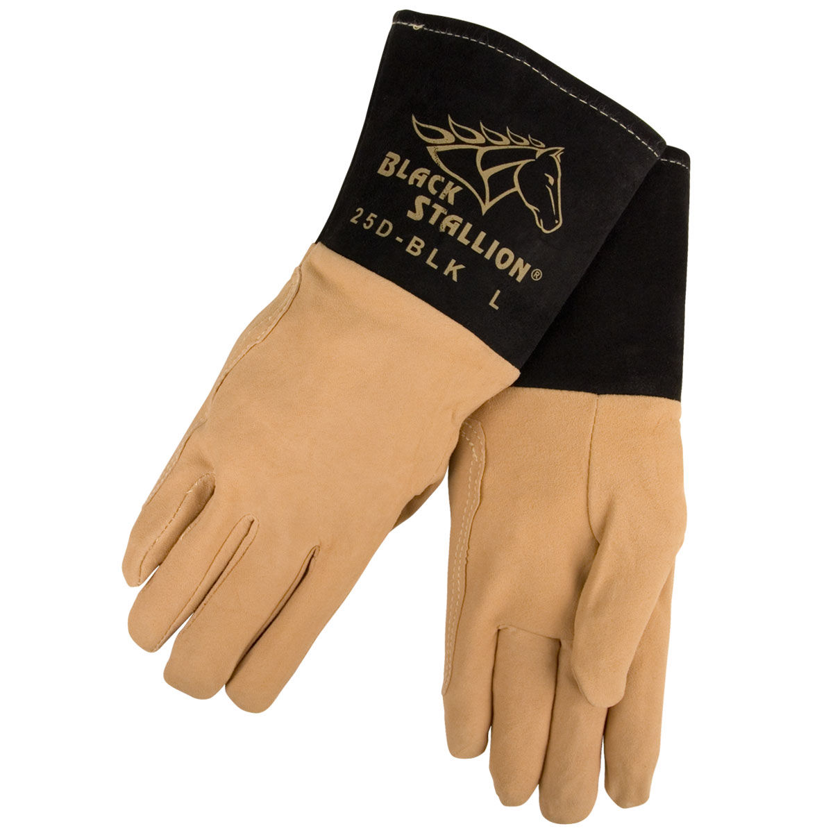 25D BLK Black Stallion Gloves