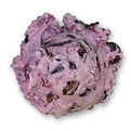 Raspberry Rhapsody ice cream with tart raspberry swirls and creamy base.