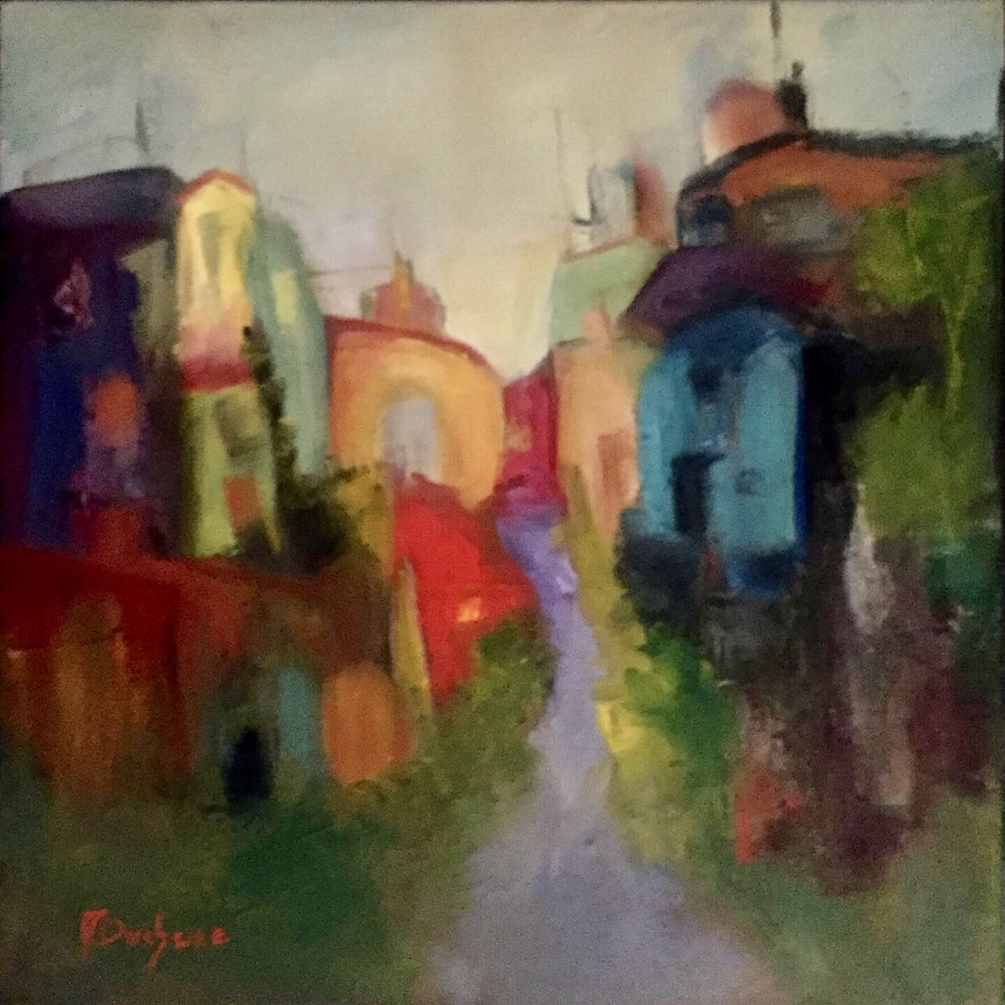 Tranquil Village Main Street  12x12
