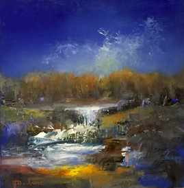 Splashing Blue 12x12 oil on canvas 550