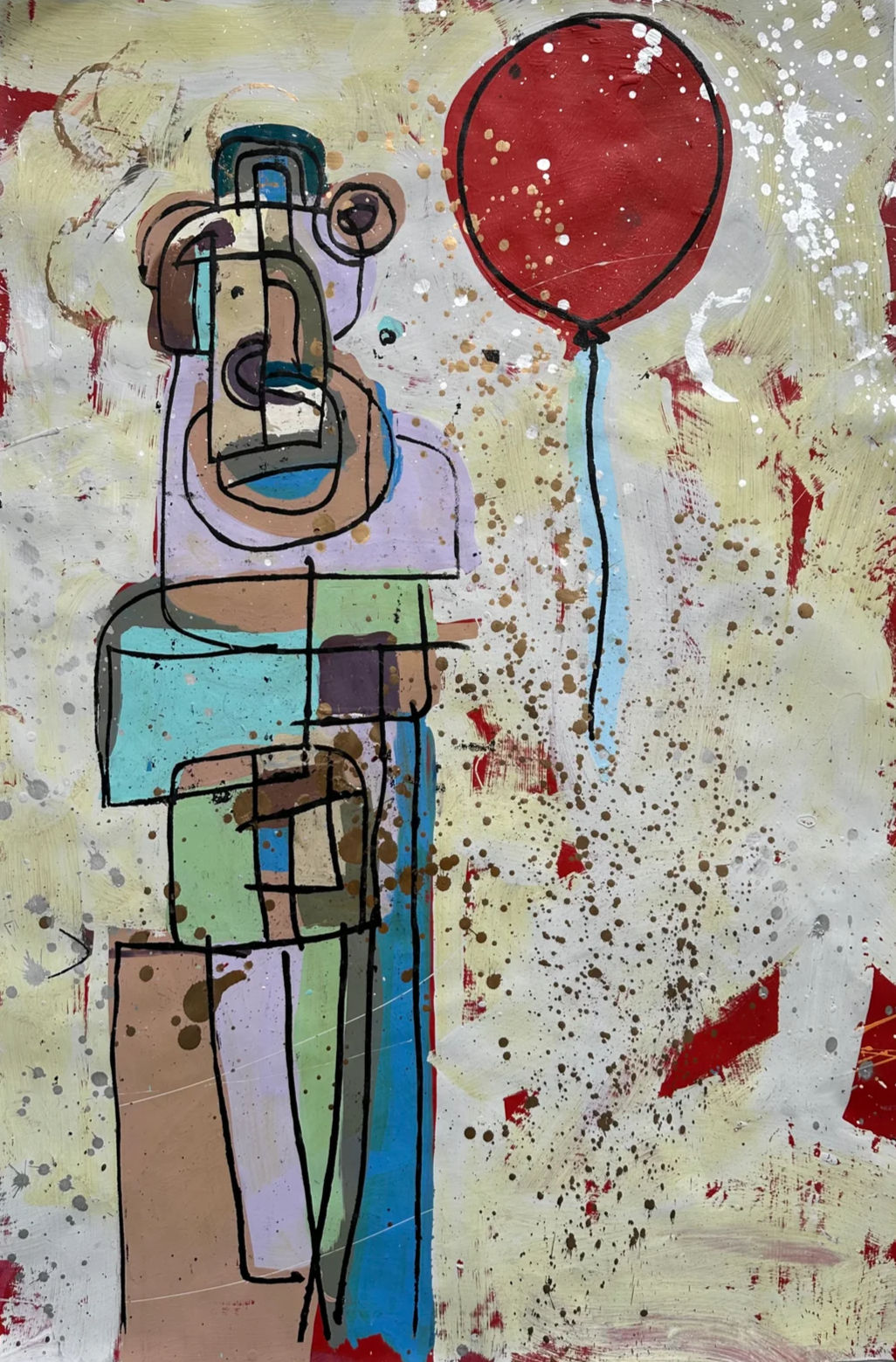 Red Balloon and Friend 24x36