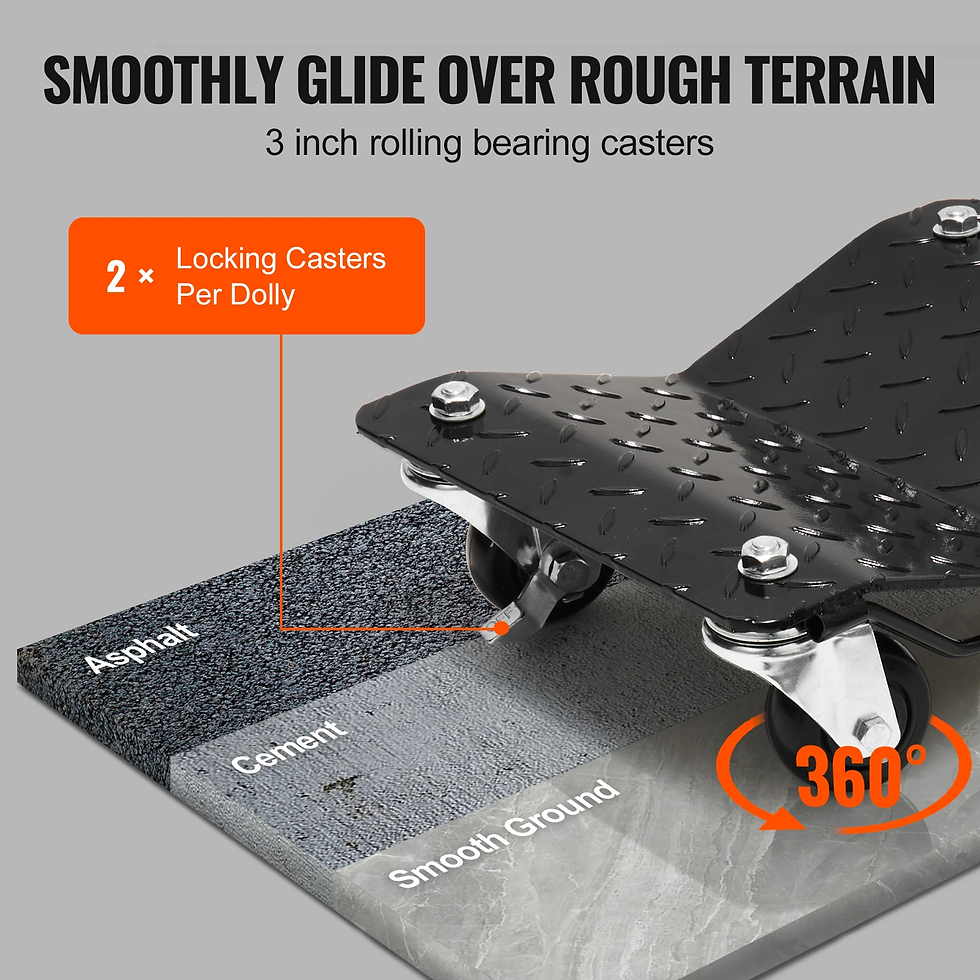 Thumbnail: Car Tire Wheel Trolley Dollies 2/4PCS 1500Lb Weight Capacity Vehicle Skate Movin