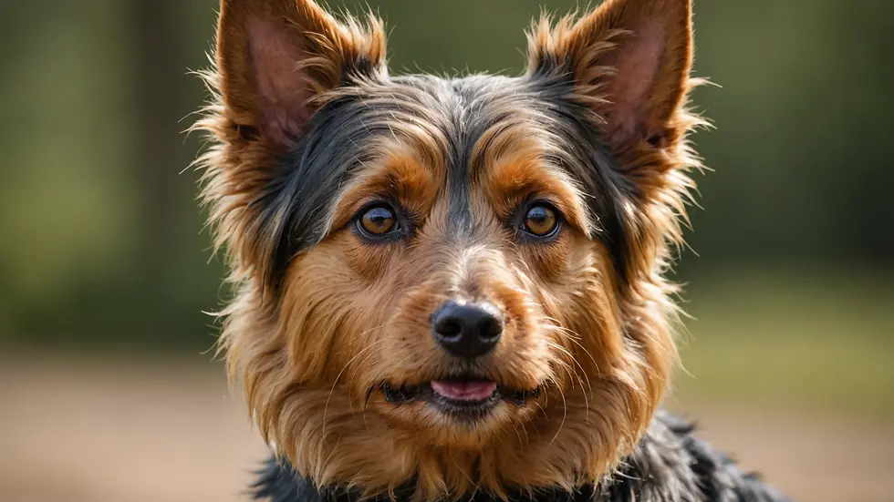 Close-up of an Australian Terrier showcasing its rough coat and alert expression
