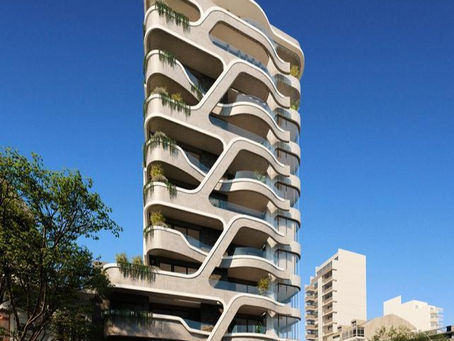 Futurista projeto de prédio futurista com apartamentos de 48m 2 quartos 0