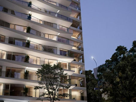 Projeto de prédio moderno de apartamentos pequenos de 37m