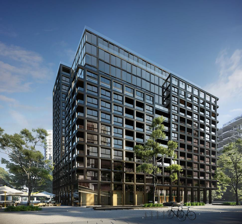 projeto de prédio moderno residencial de apartamentos studios