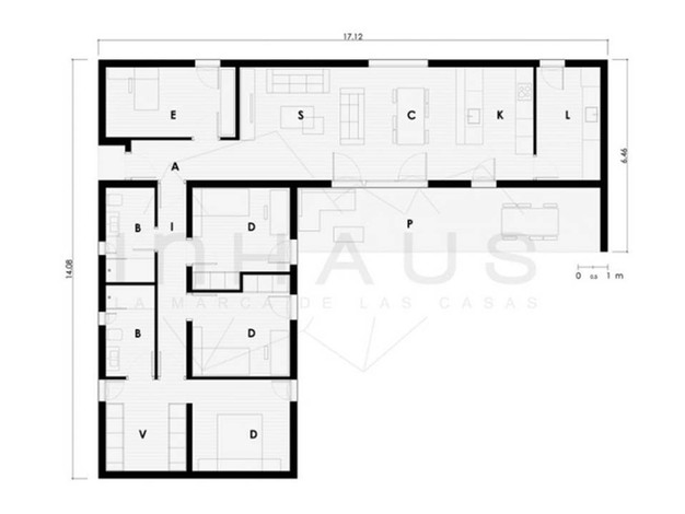 Modelo De Casa Pre Fabricada Moderna Em L