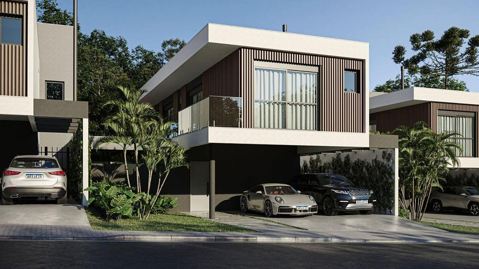 Planta de condomínio de casas 4 quartos 240m²