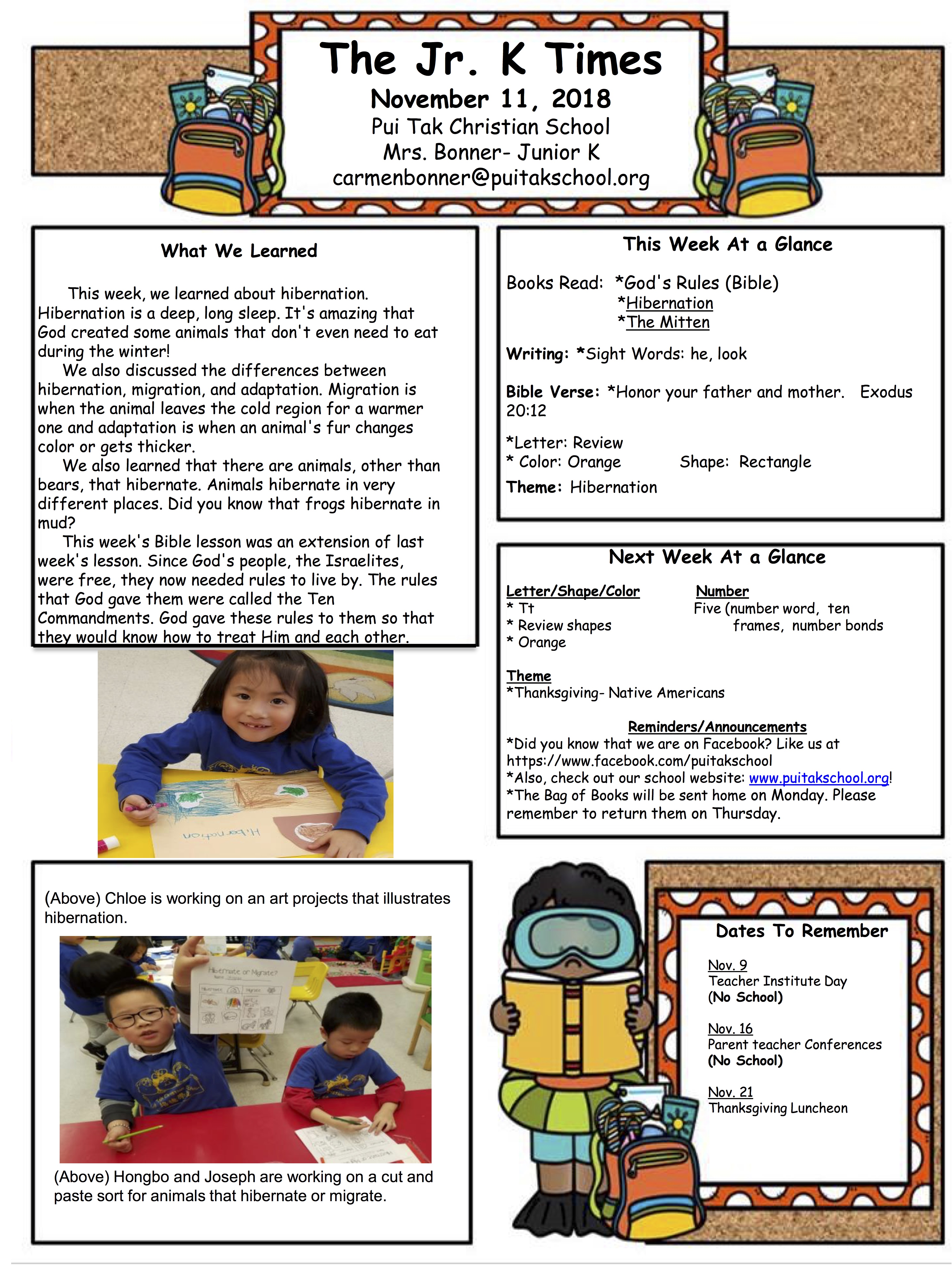 CarmenNewsletter2018November2ndWeek