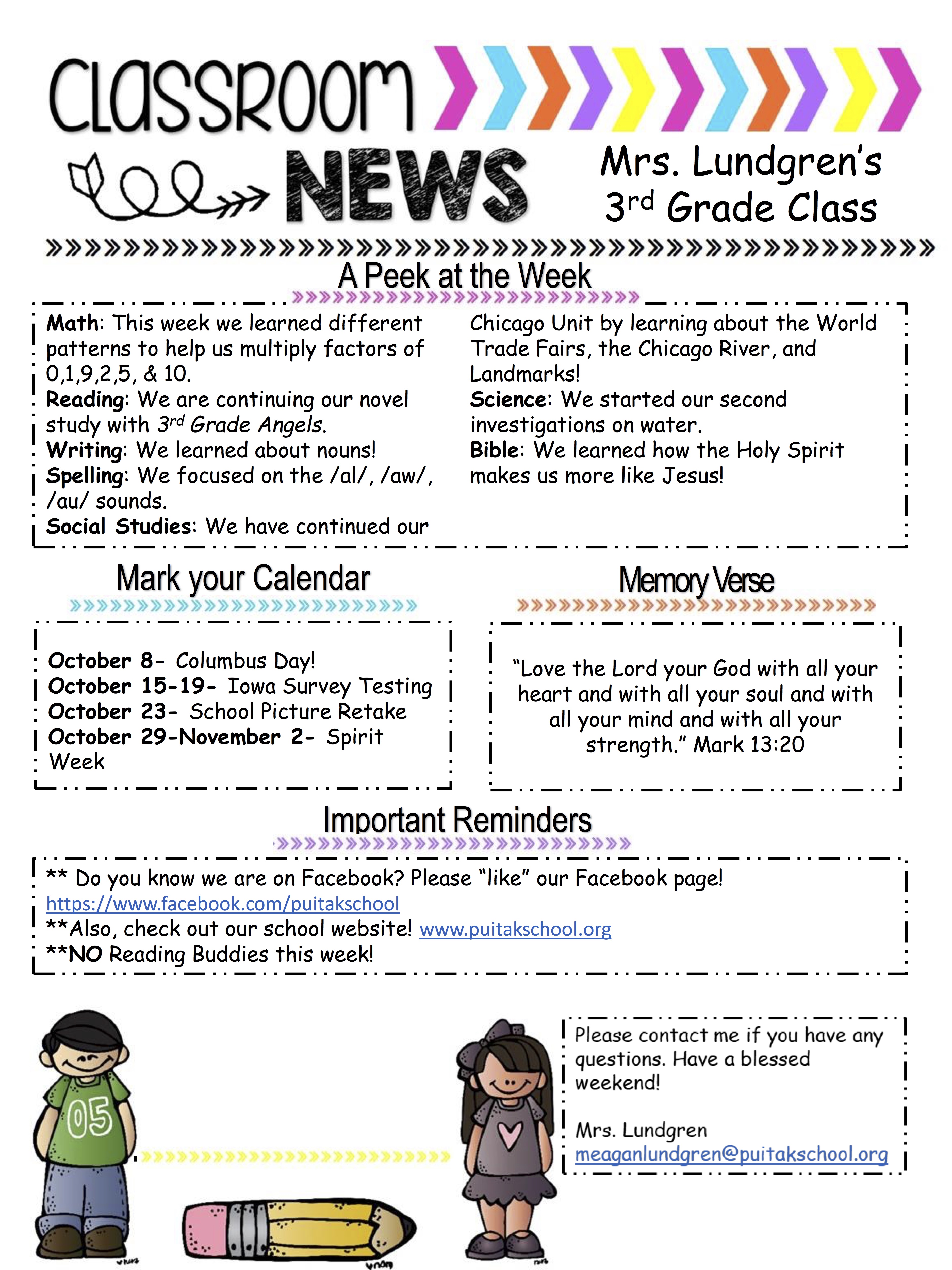 MeaganNewsletter2018September4ndWeek