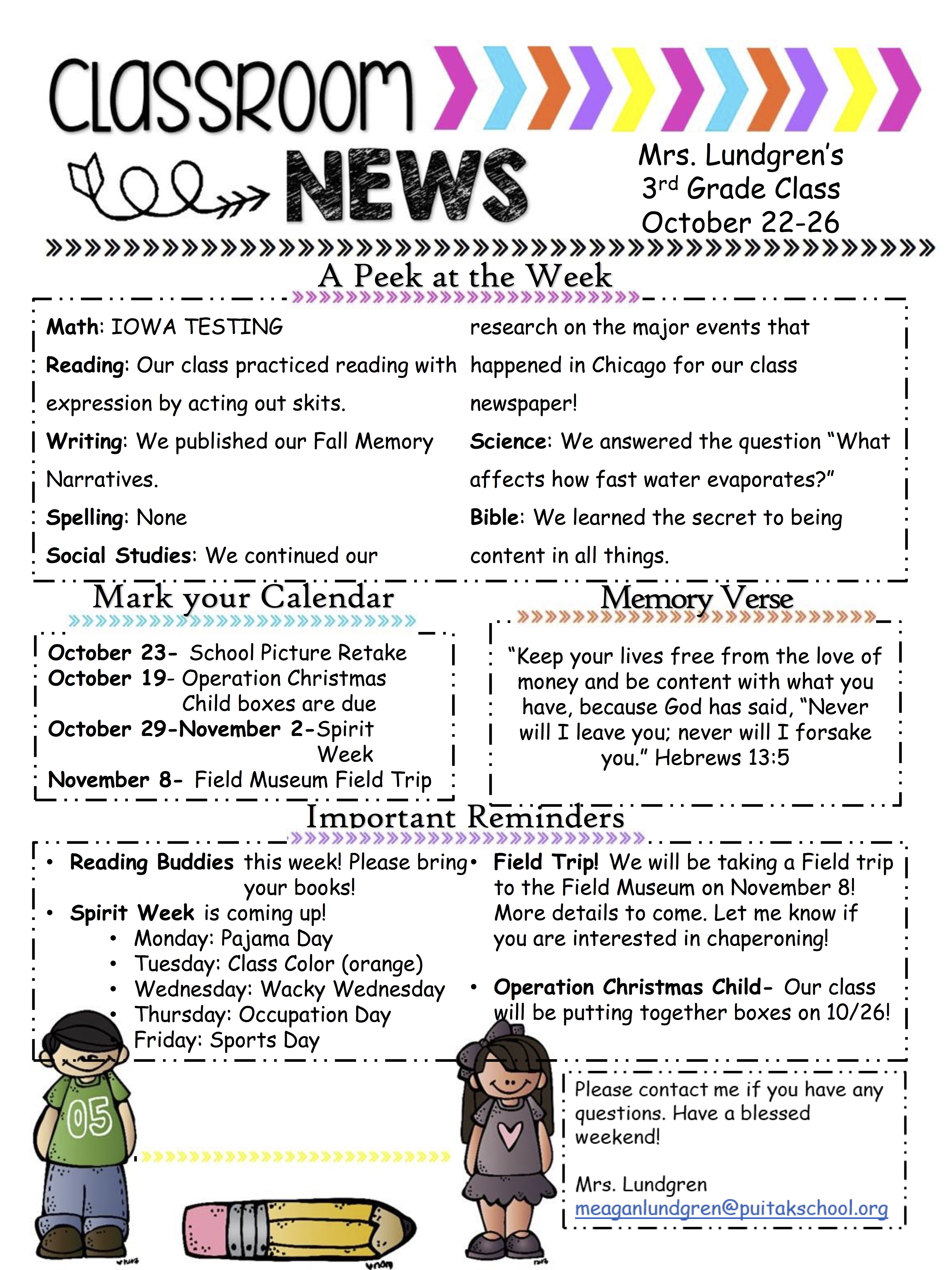 MeaganNewsletter2018October3rdWeek