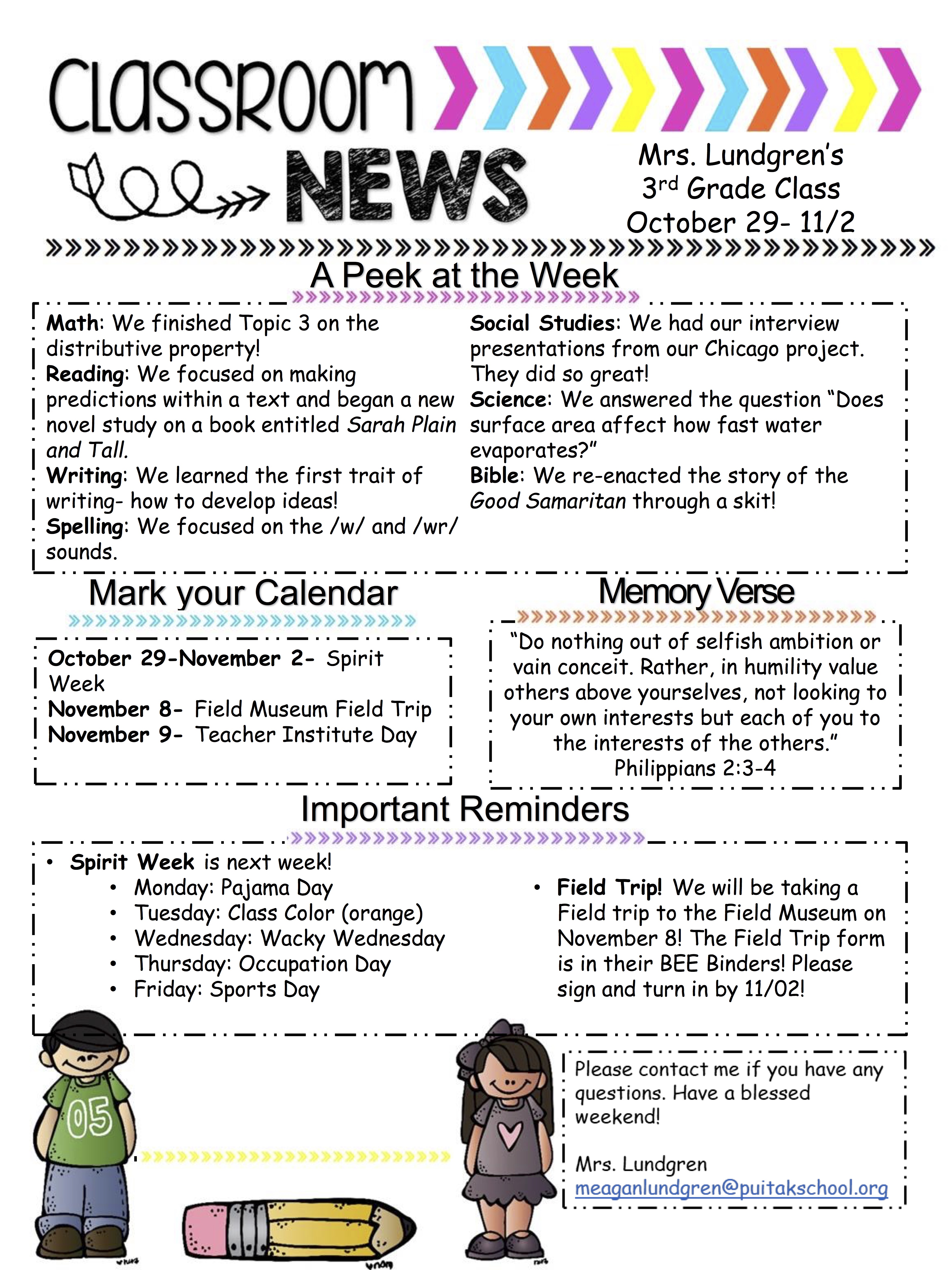 MeaganNewsletter2018October4thWeek