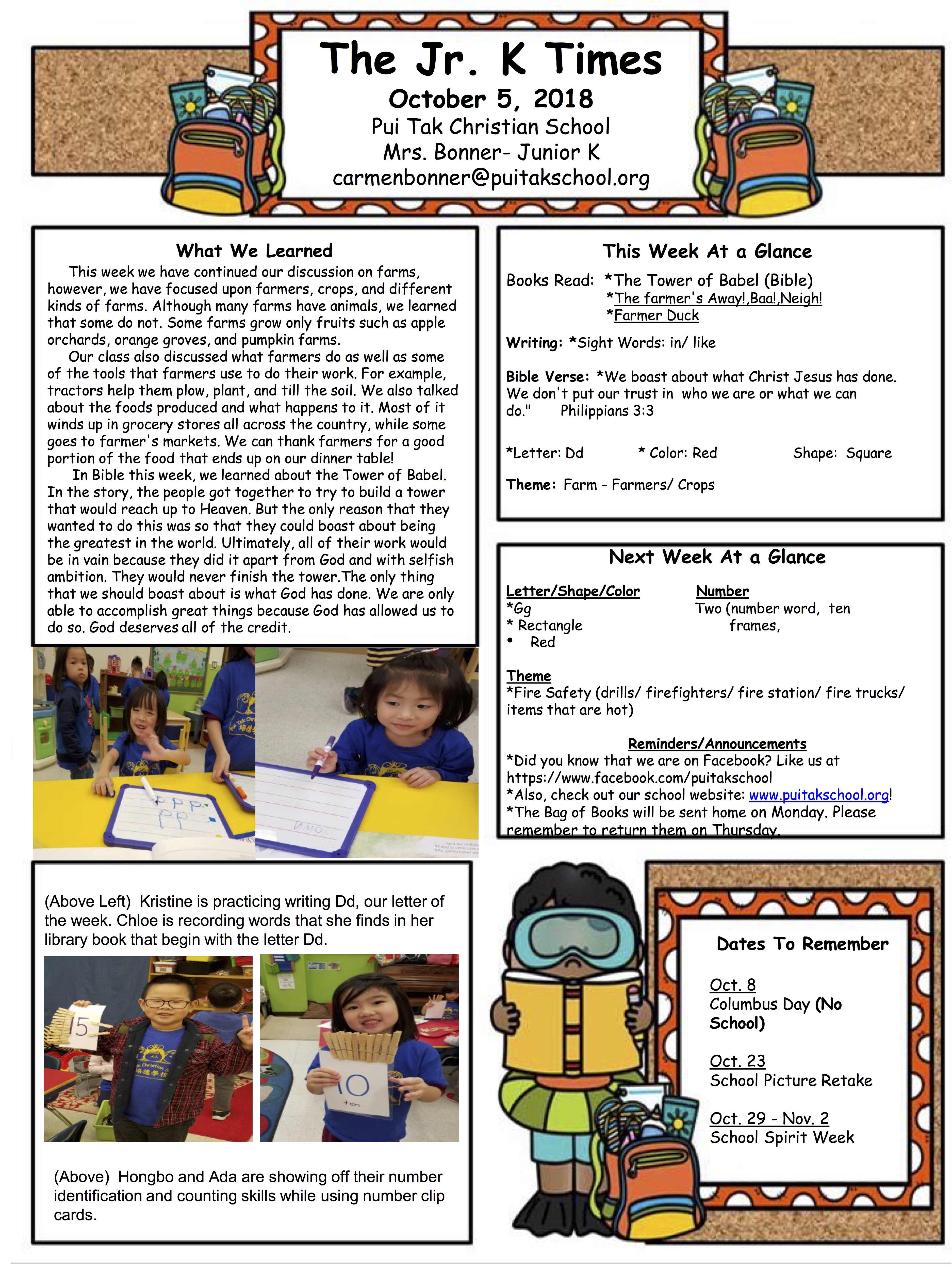 CarmenNewsletter2018October5thWeek