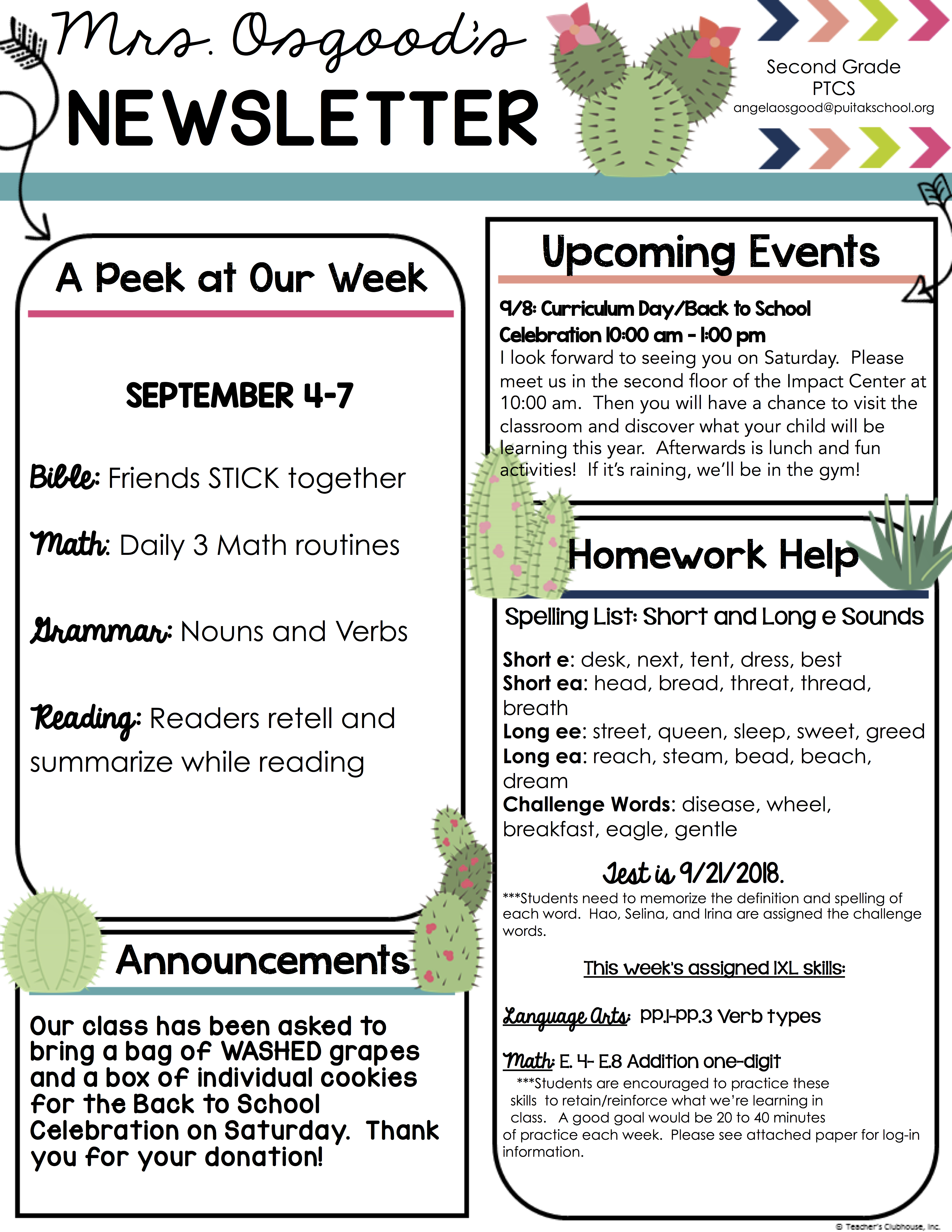 AngelaNewsletter2018September1stWeek