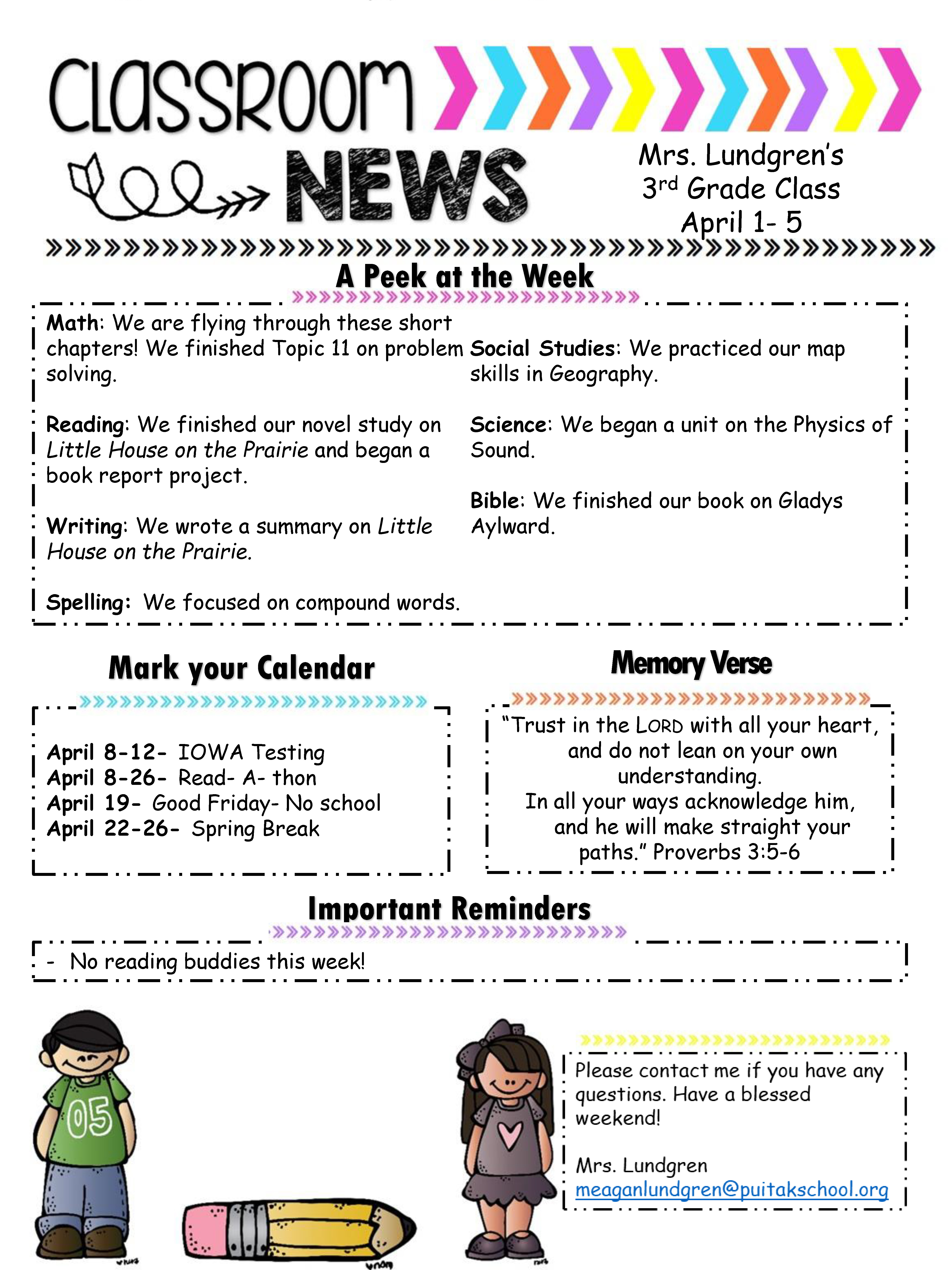 MeaganNewsletter2018April1st week