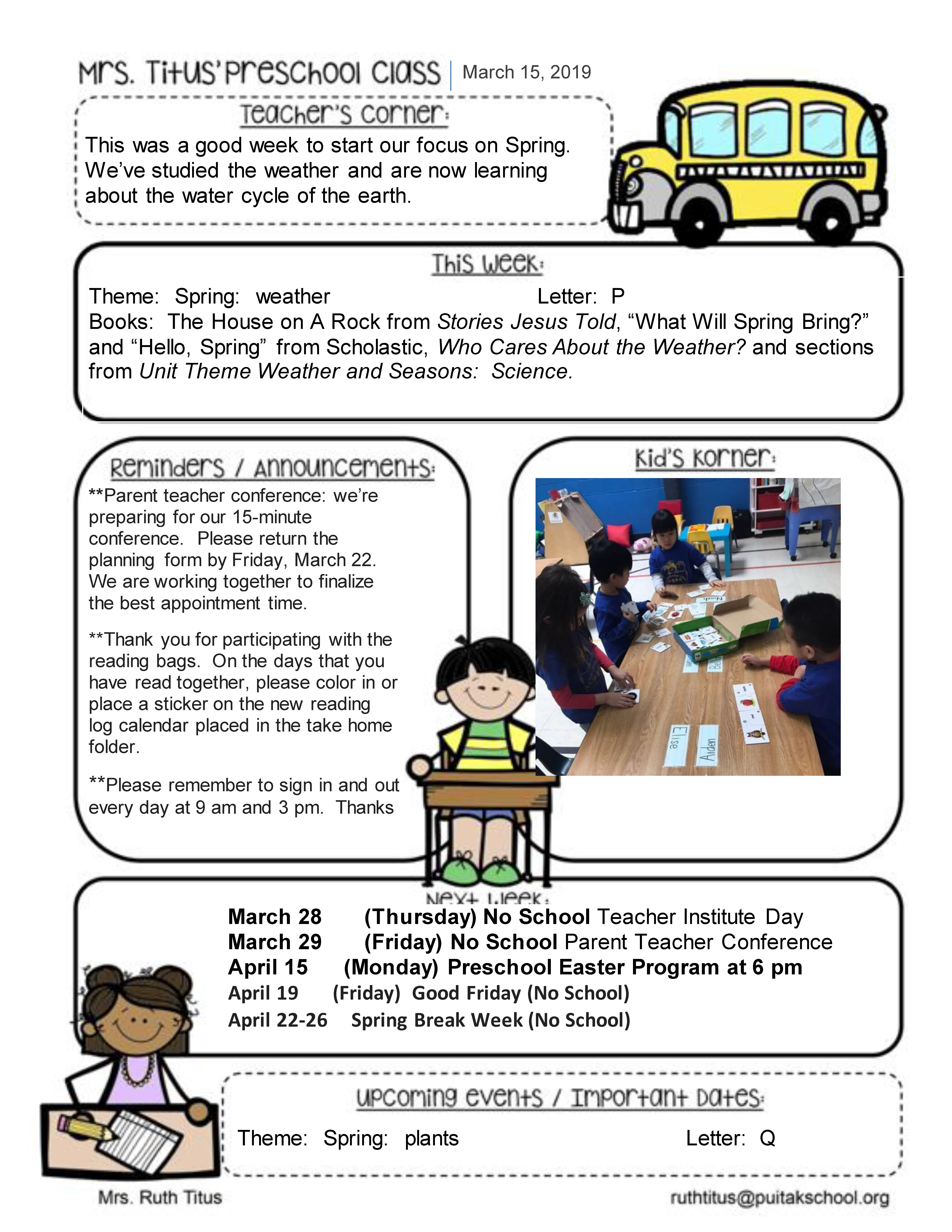 RuthNewsletter2019March3rdWeek