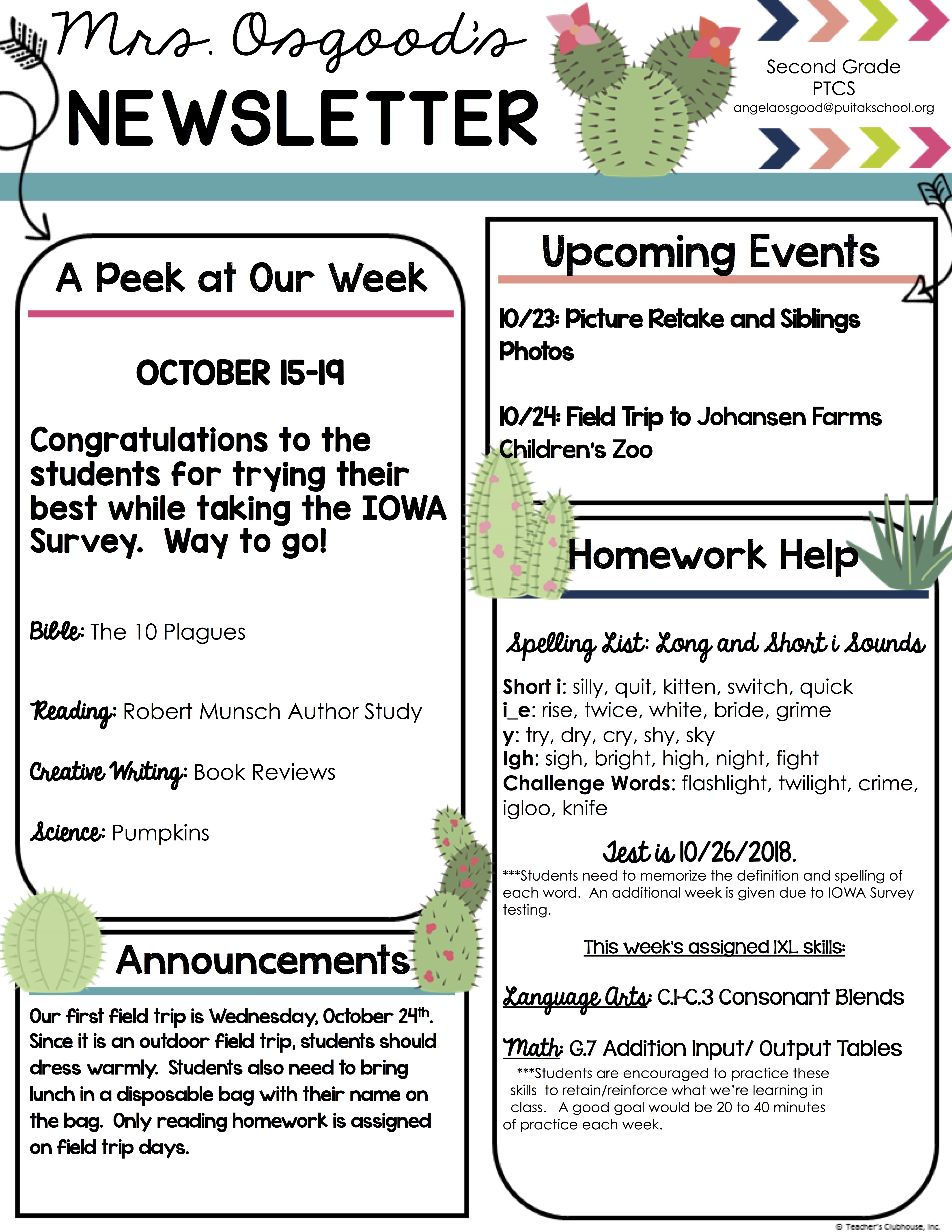 AngelaNewsletter2018October3rdWeek