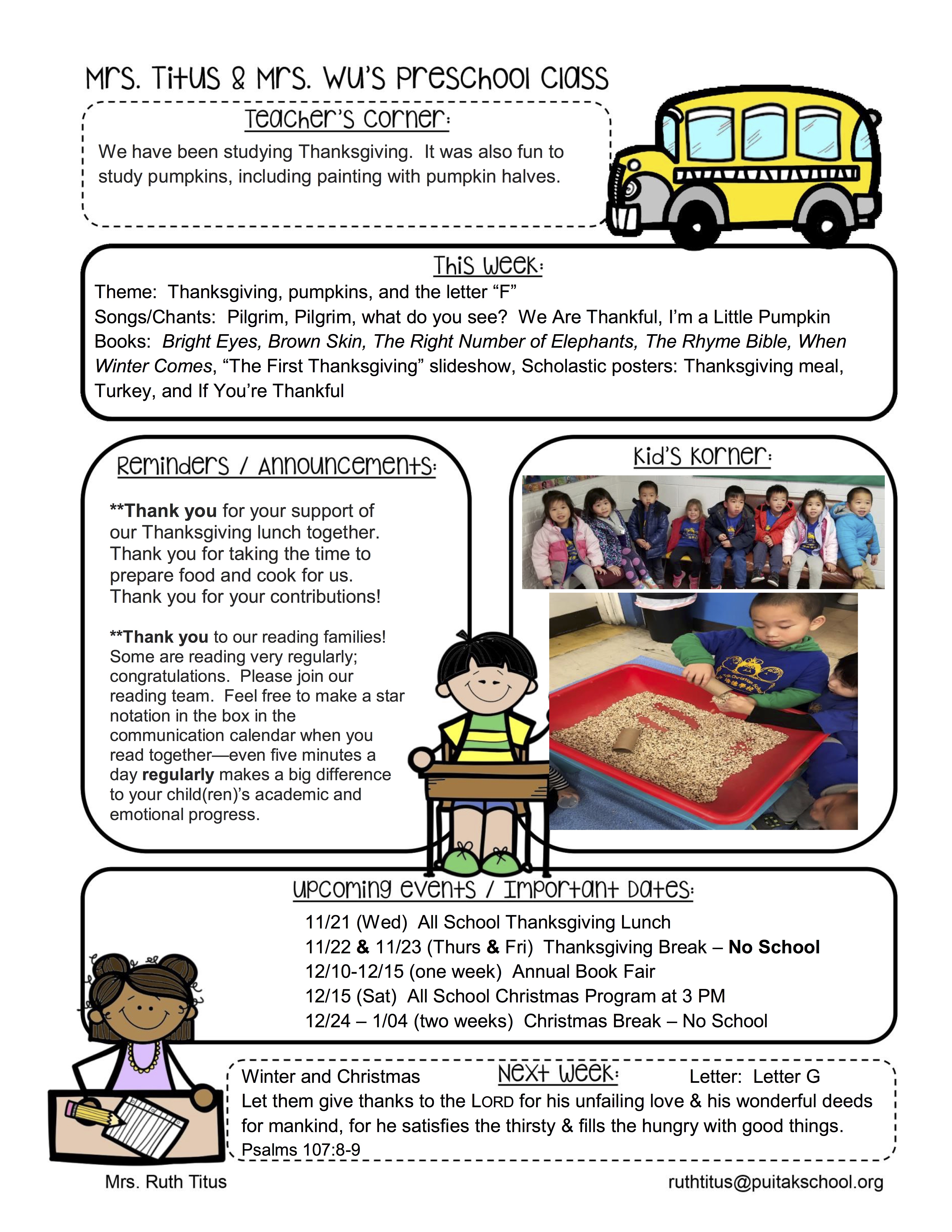 RuthNewsletter2018November4thWeek