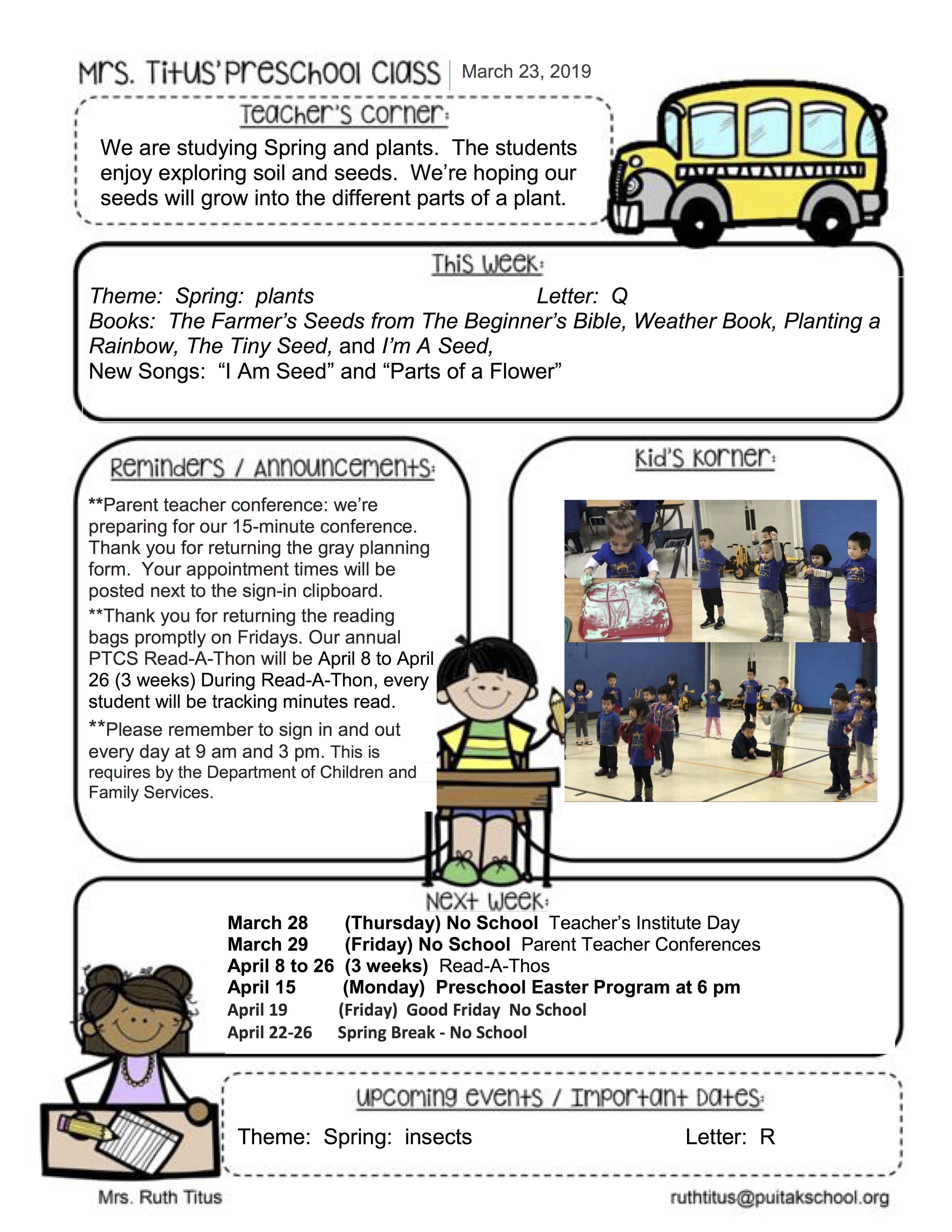 RuthNewsletter2019March4thWeek