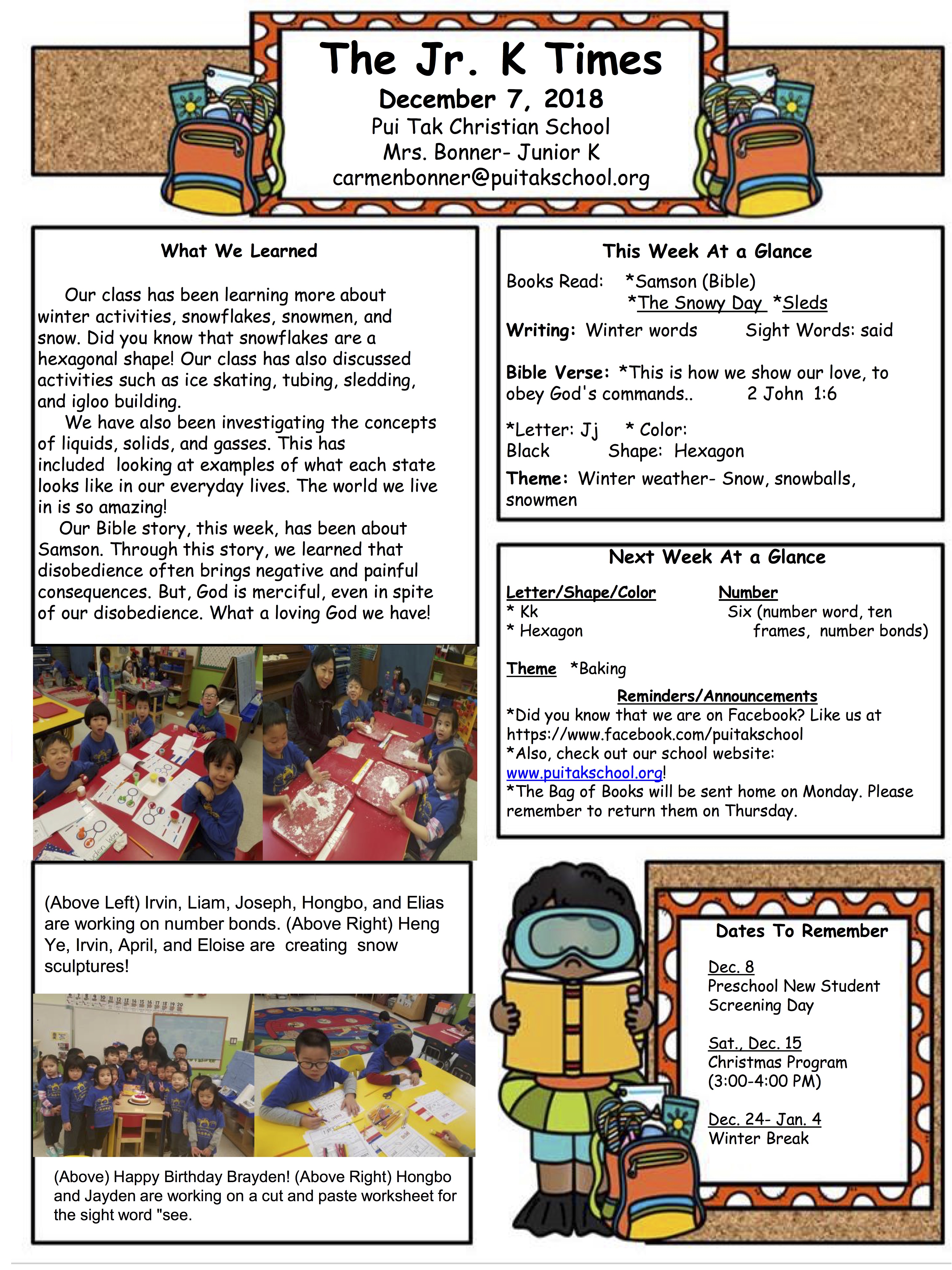 CarmenNewsletter2018December1stWeek
