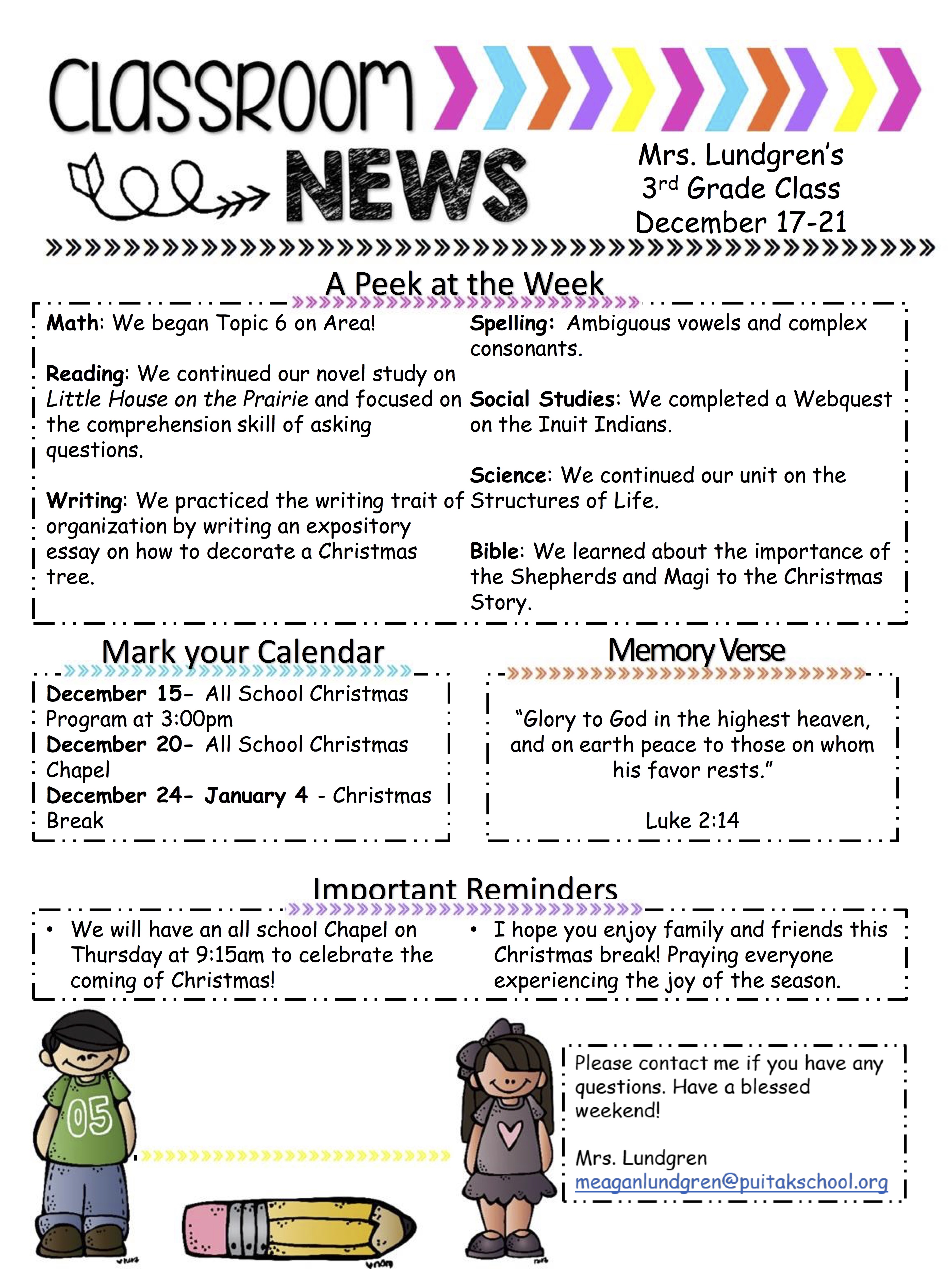 MeaganNewsletter2018December2ndWeek