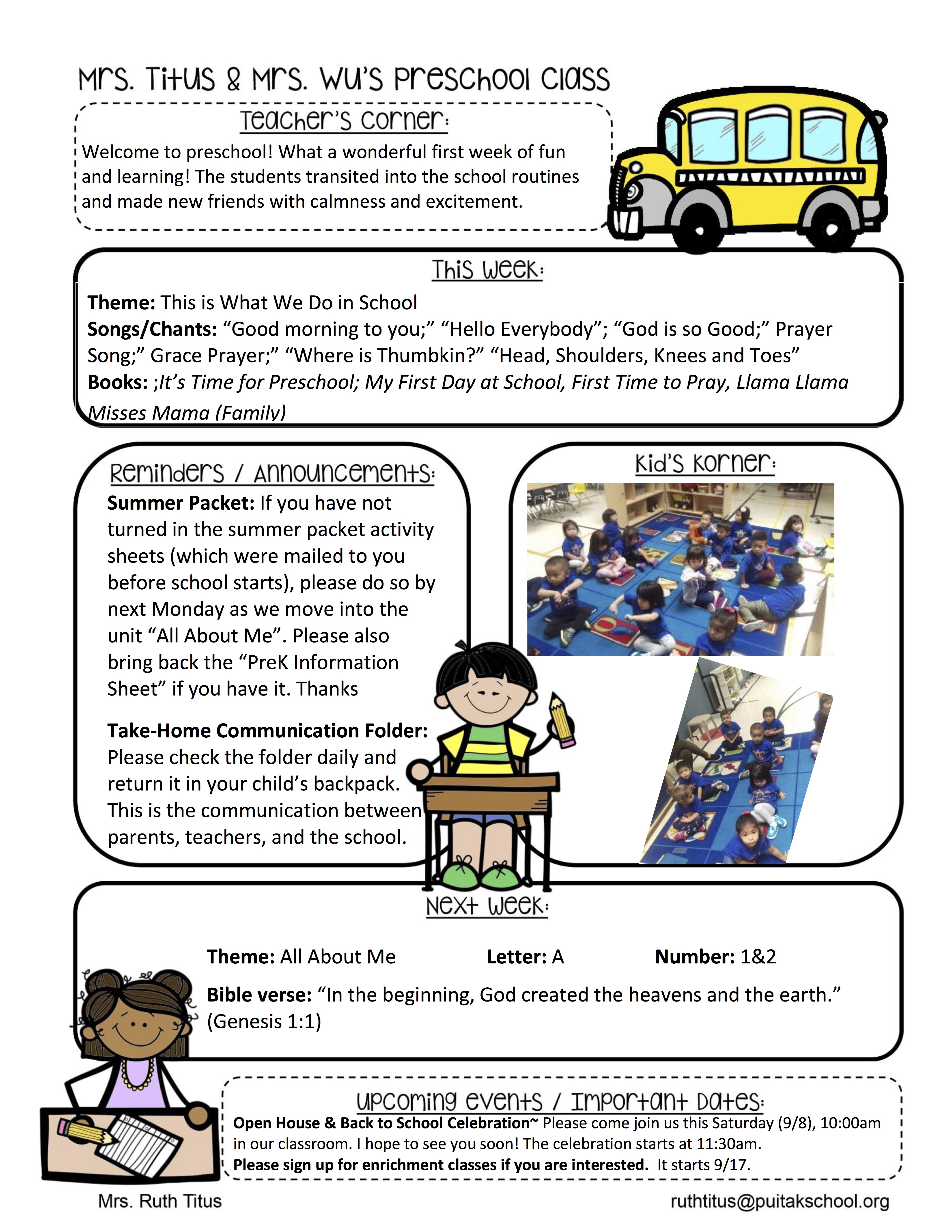 RuthNewsletter2018September1stWeek