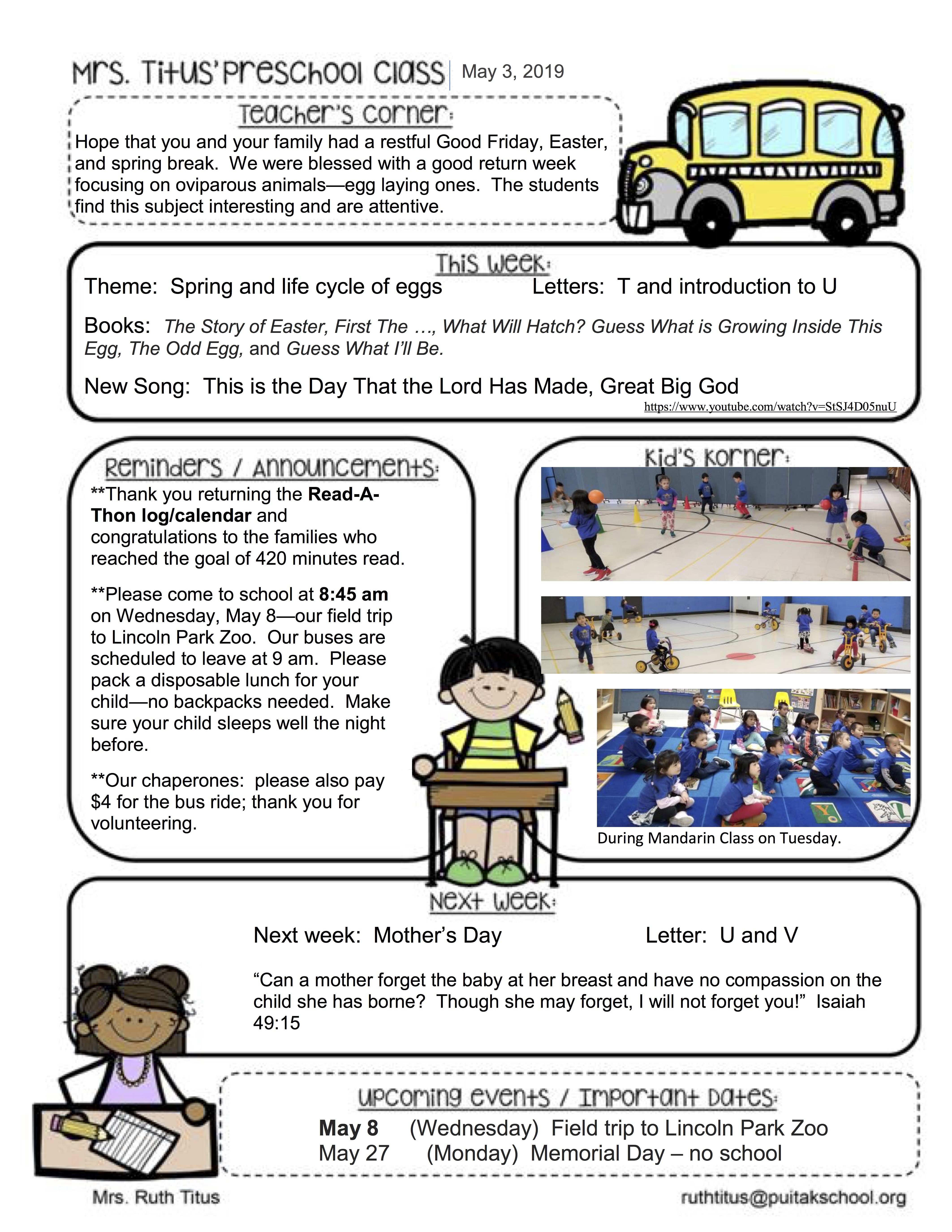 RuthNewsletter2019May1stWeek