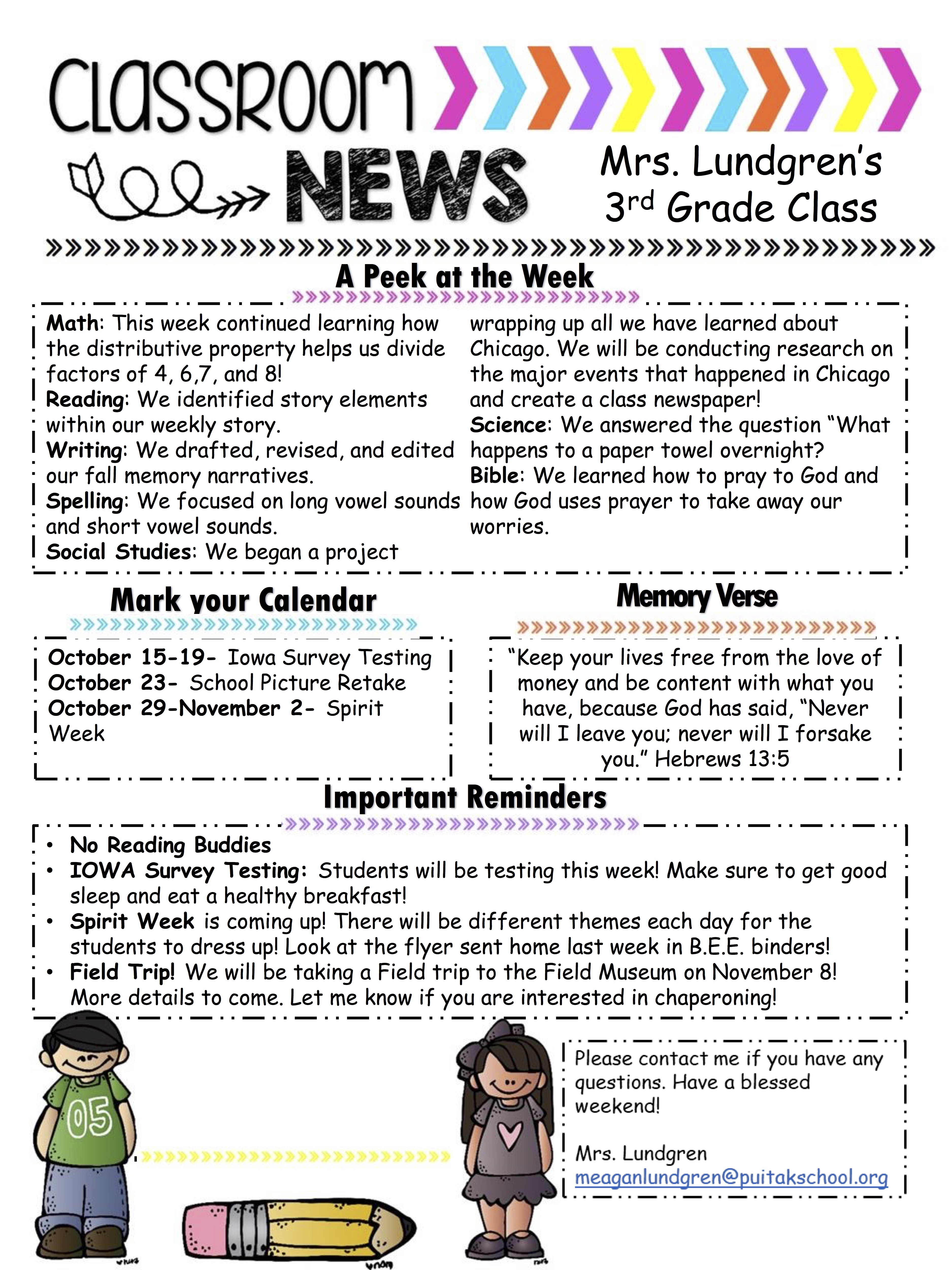 MeaganNewsletter2018October2ndWeek