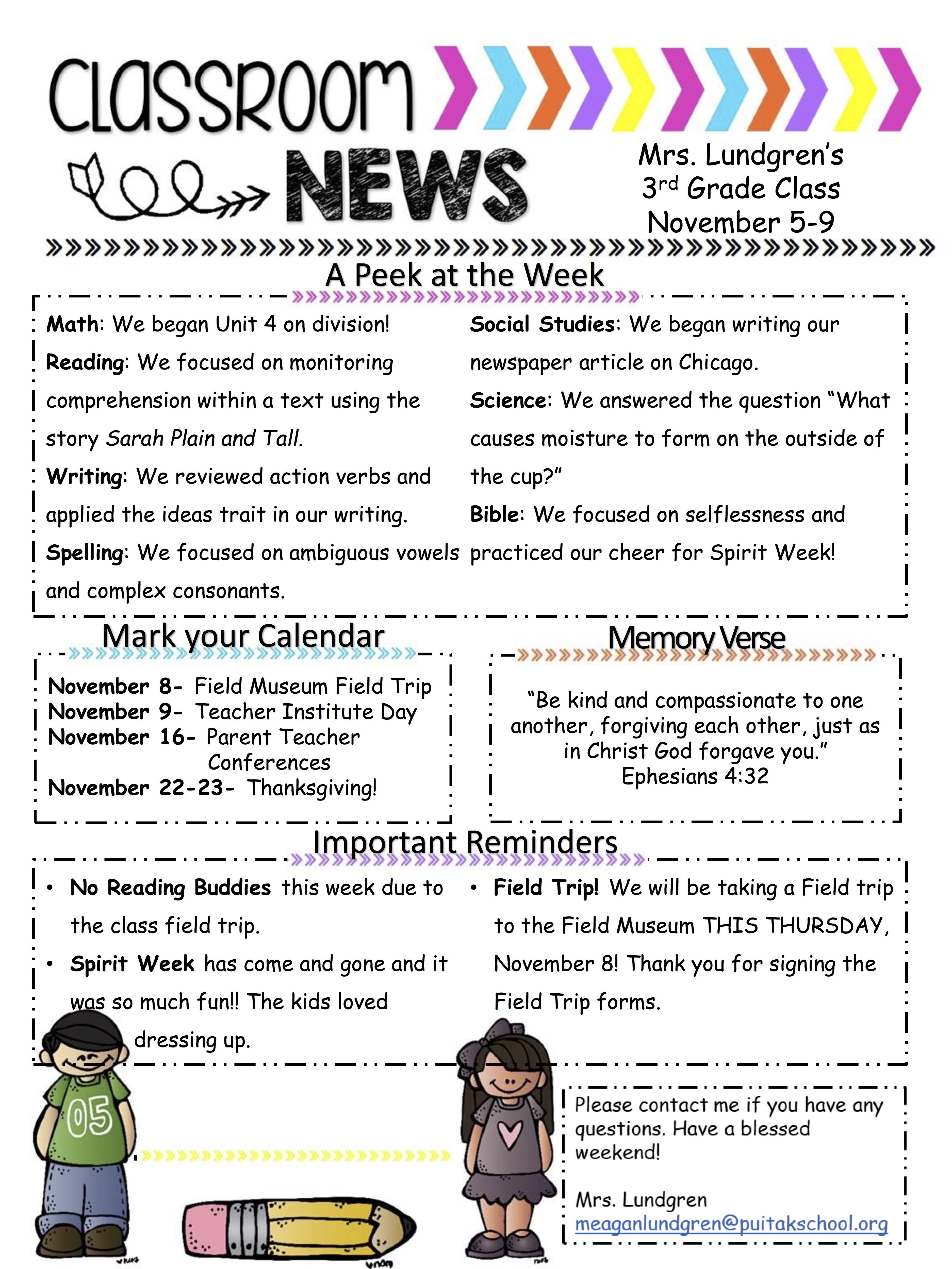 MeaganNewsletter2018November1stWeek
