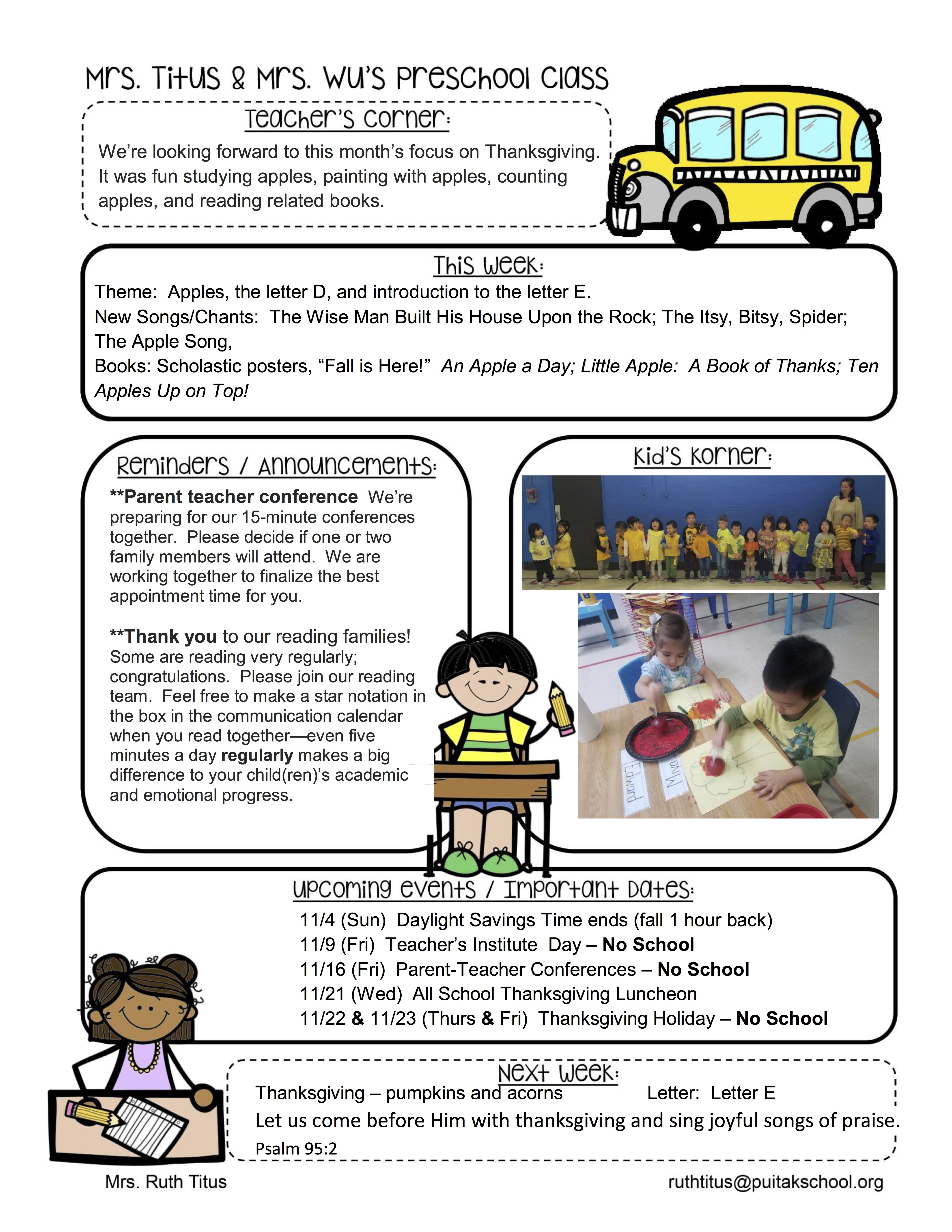 RuthNewsletter2018November1stWeek