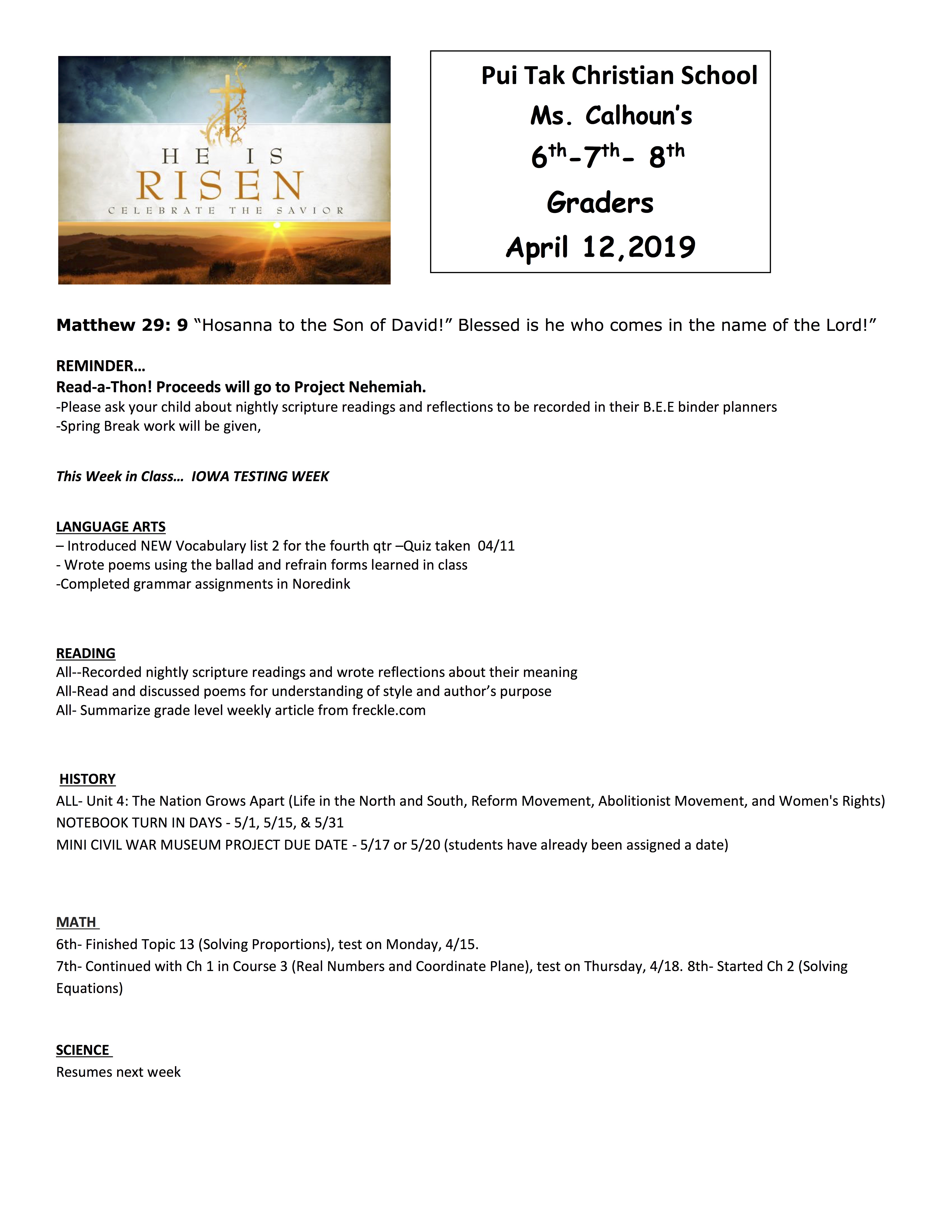 ShaNewsletter2019April2ndWeek