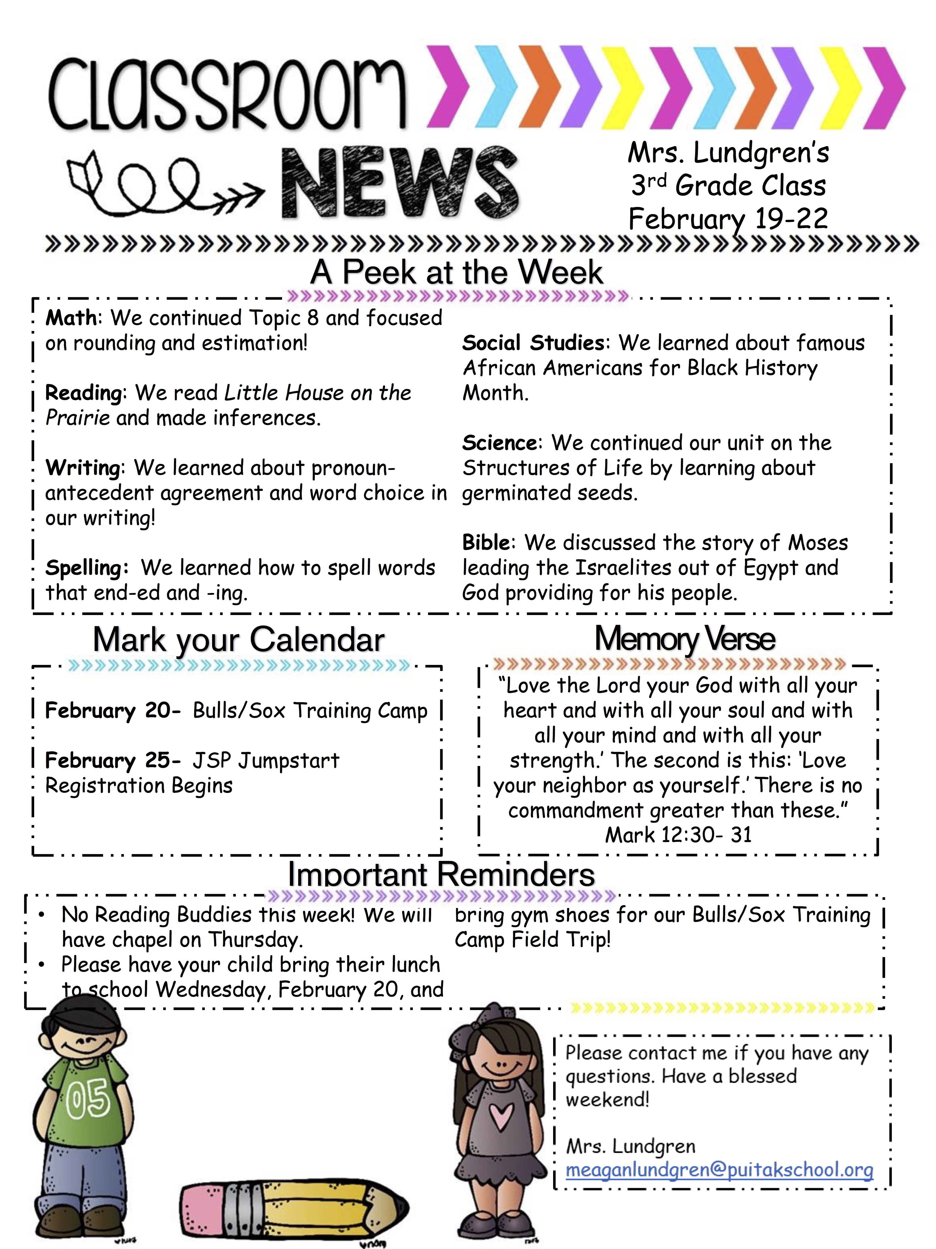 MeaganNewsletter2018Feb18-22Week