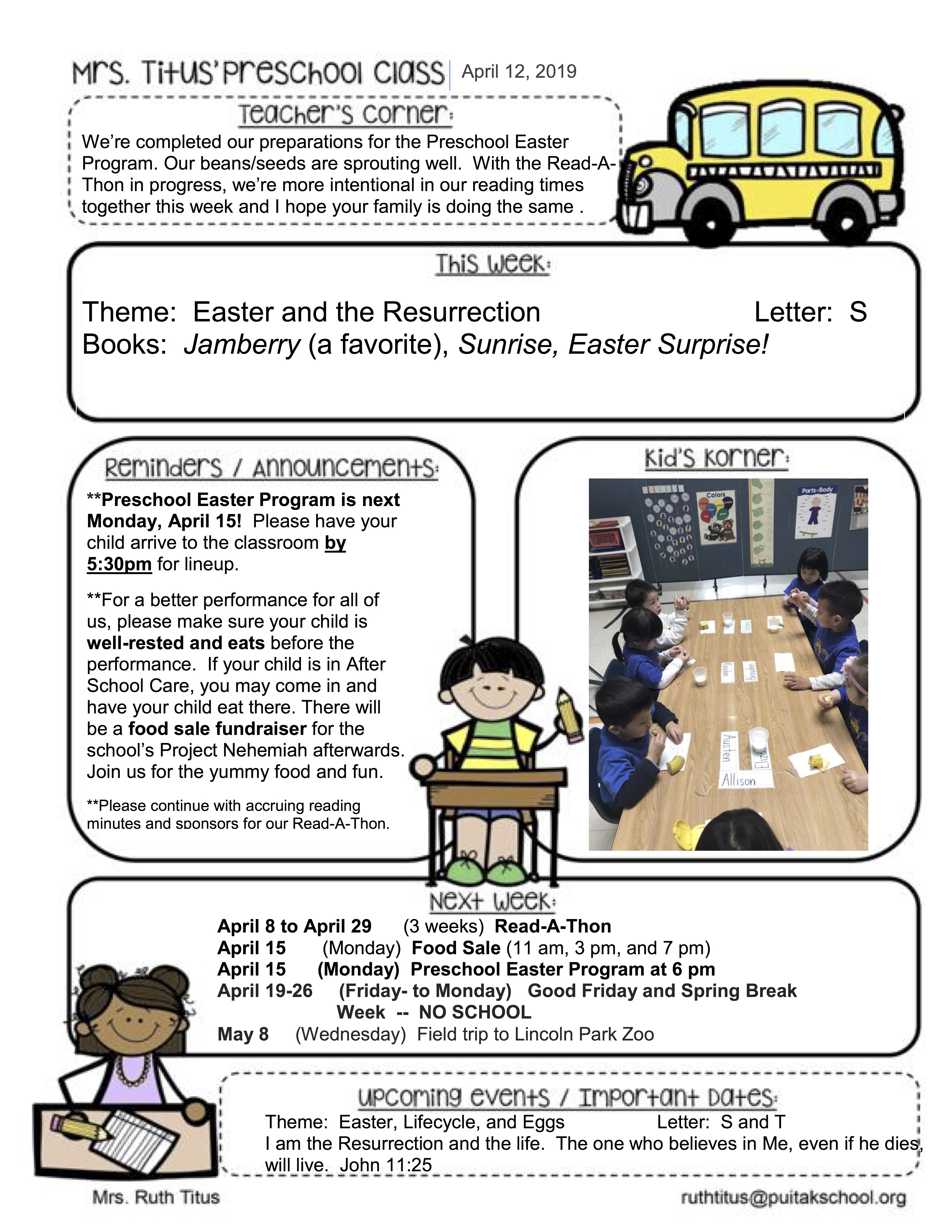 RuthNewsletter2019April3rdWeek