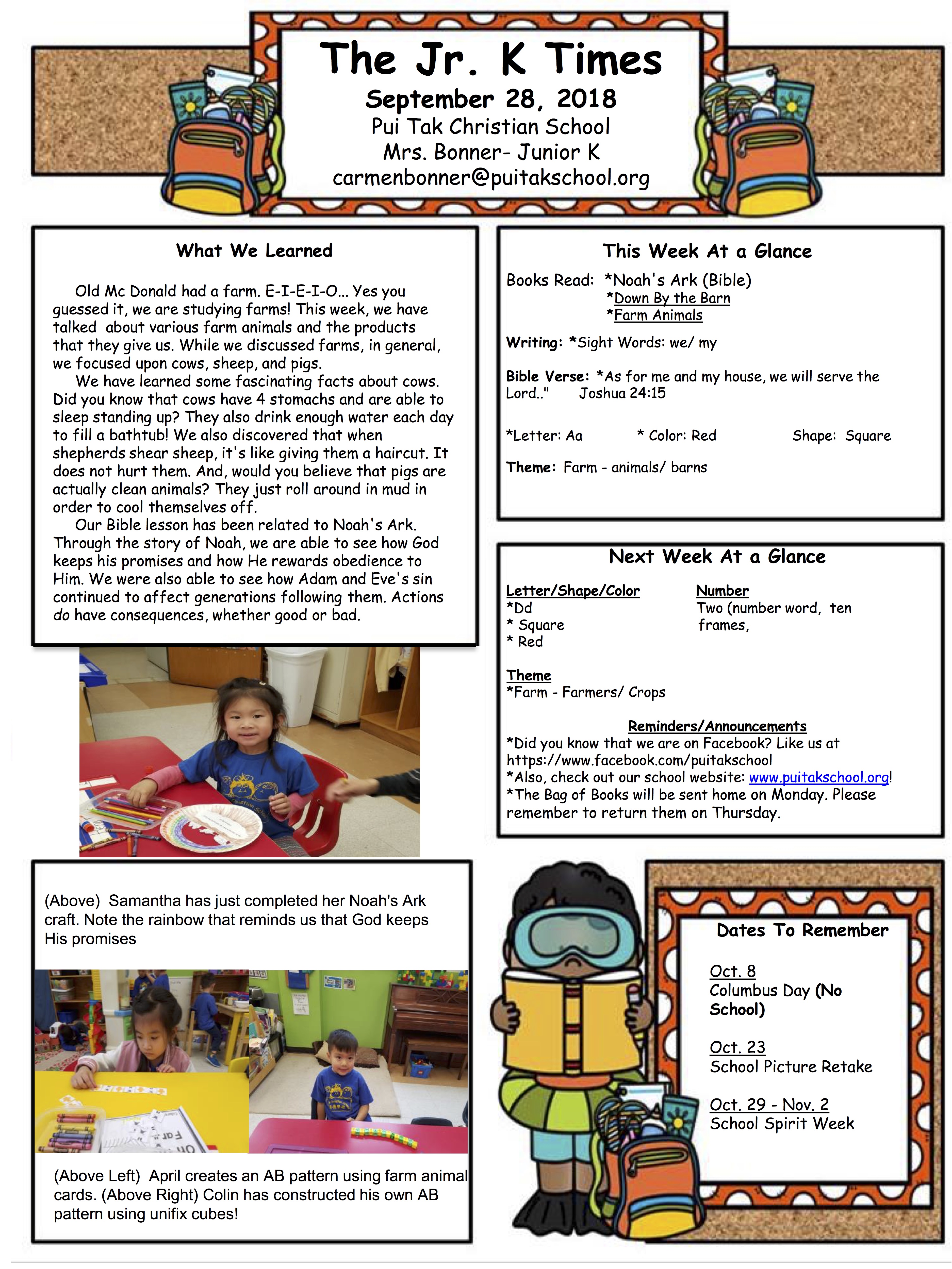 CarmenNewsletter2018September4thWeek