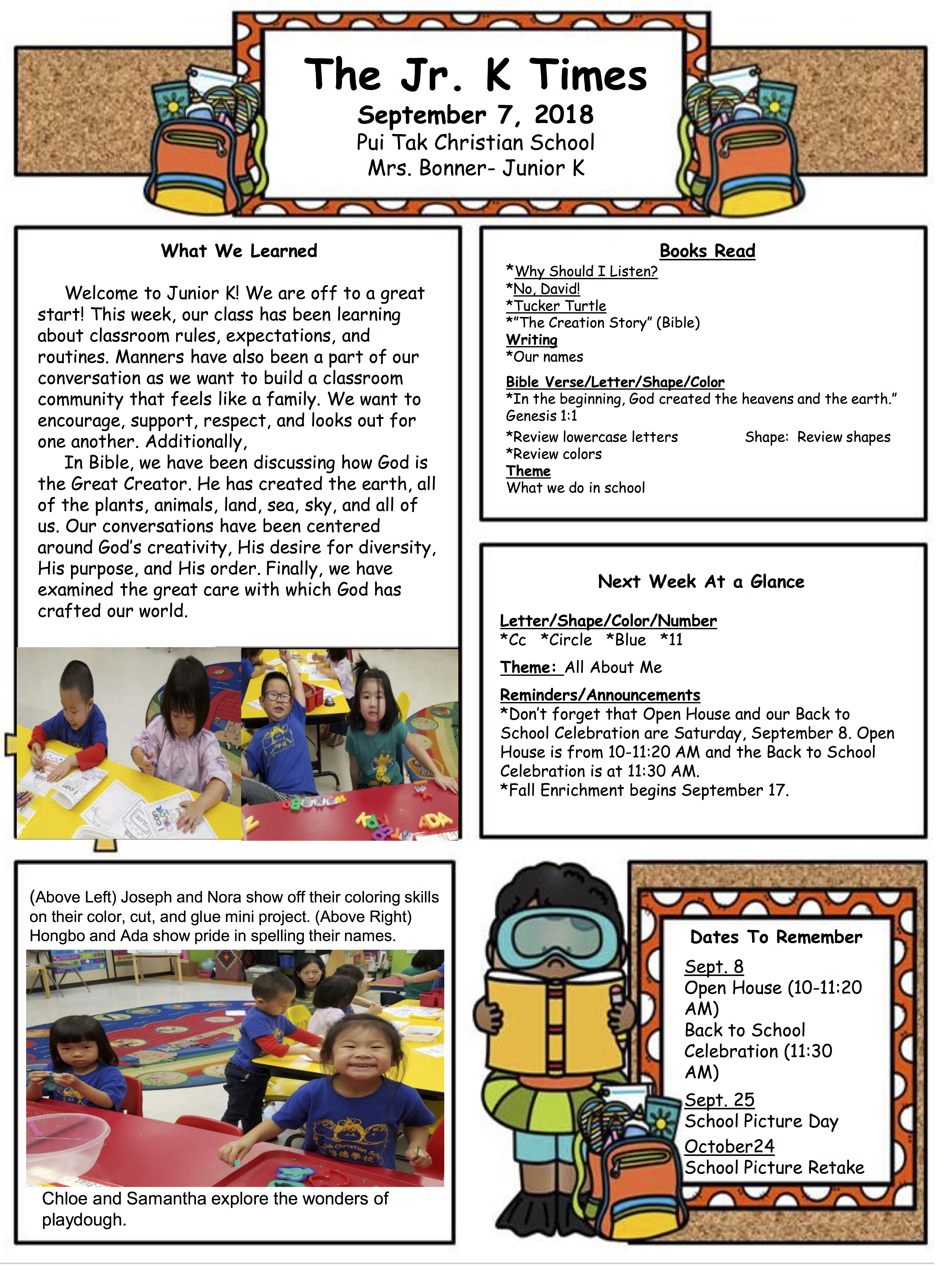 CarmenNewsletter2018September1stWeek