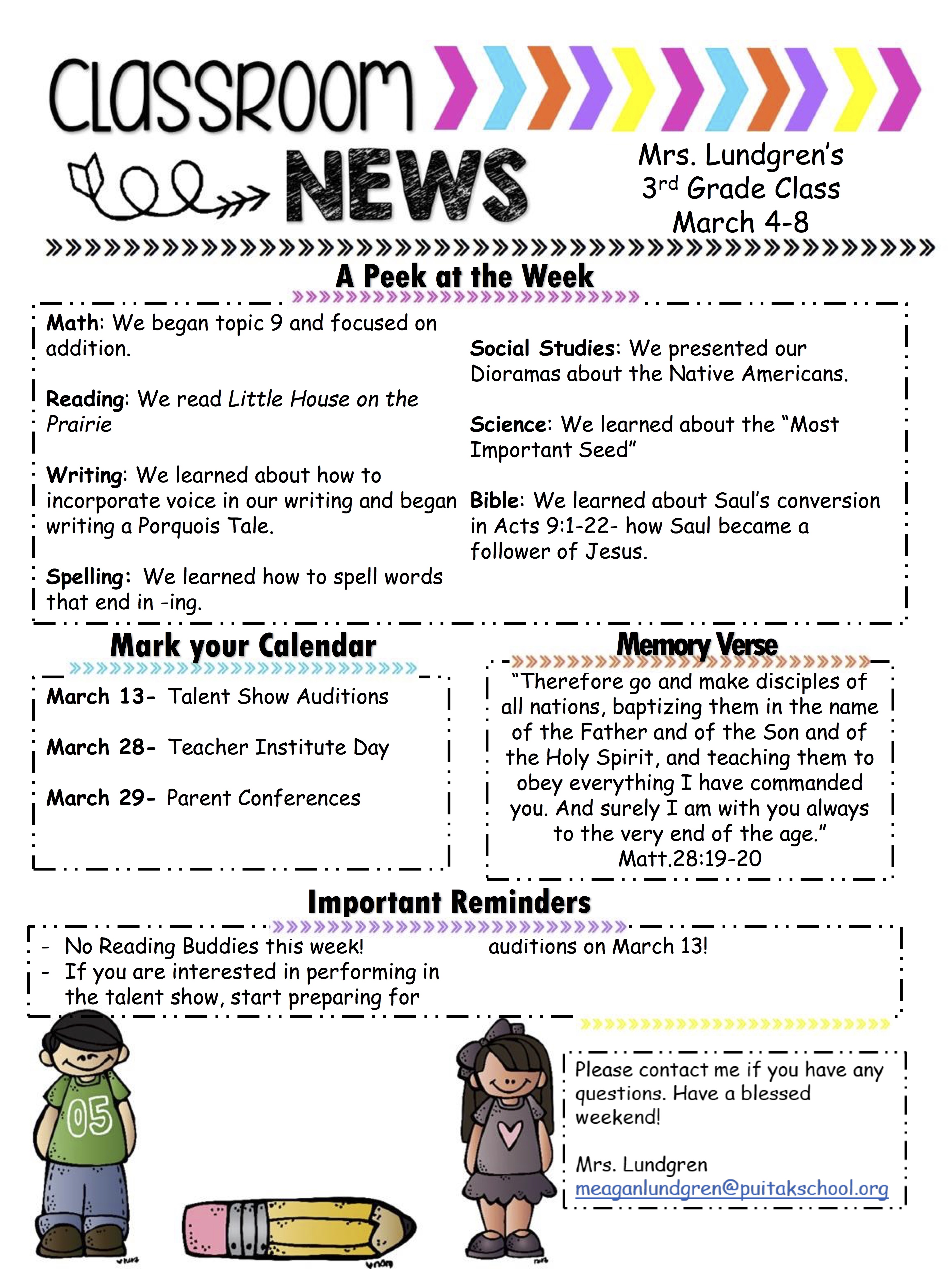 MeaganNewsletter2019March1stWeek