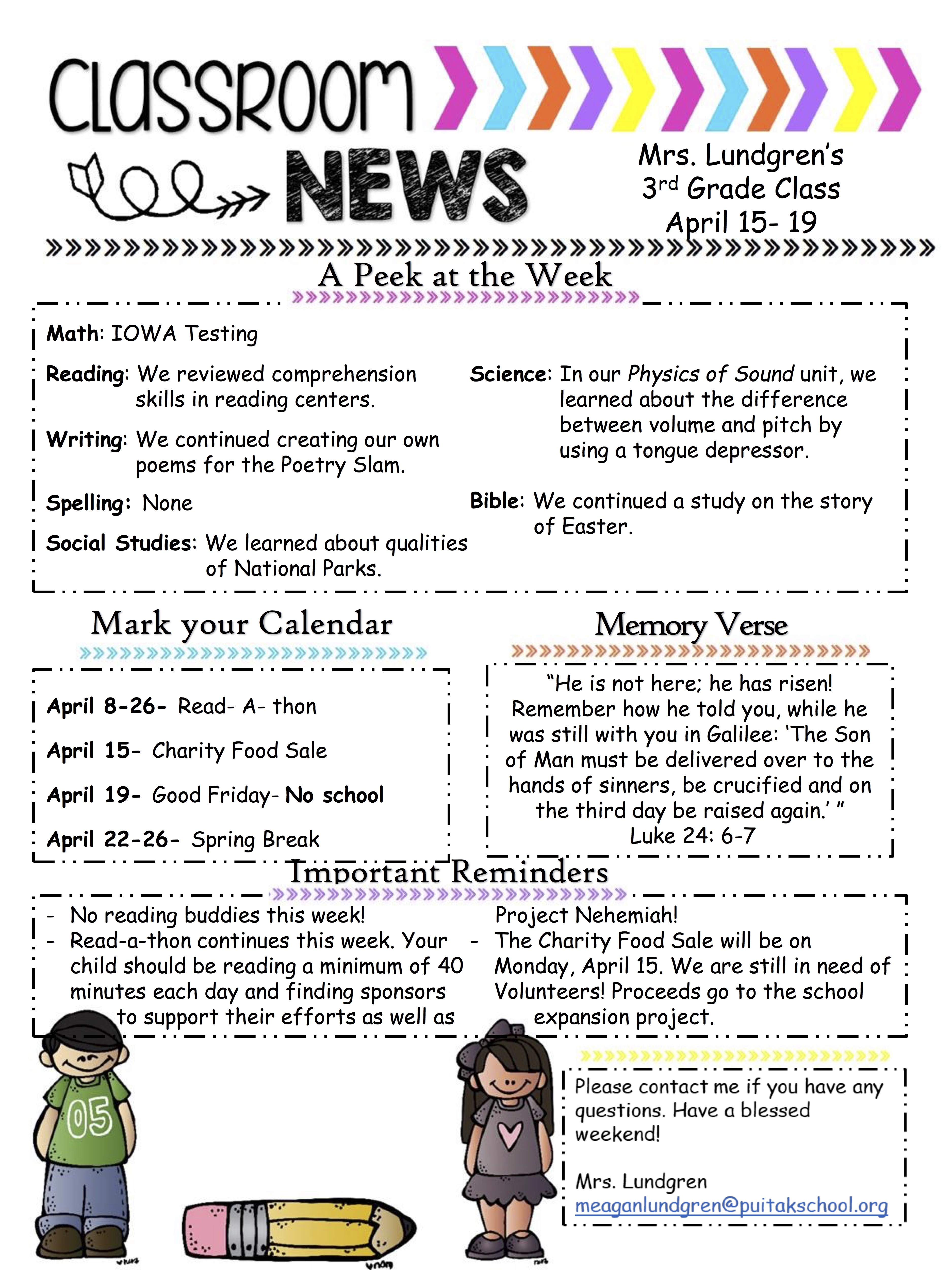 MeaganNewsletter2019April2stWeek
