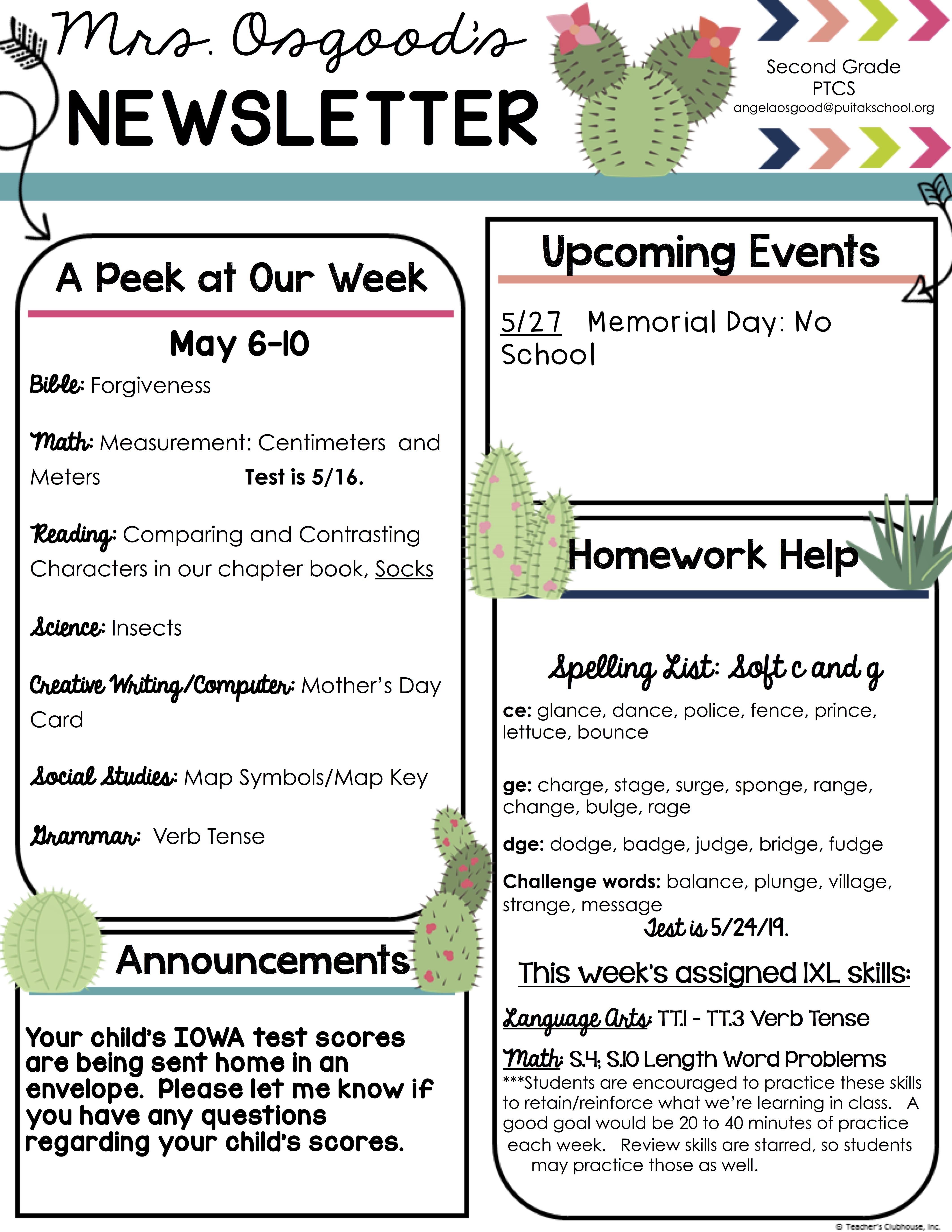 AngelaNewsletter2019May2ndWeek