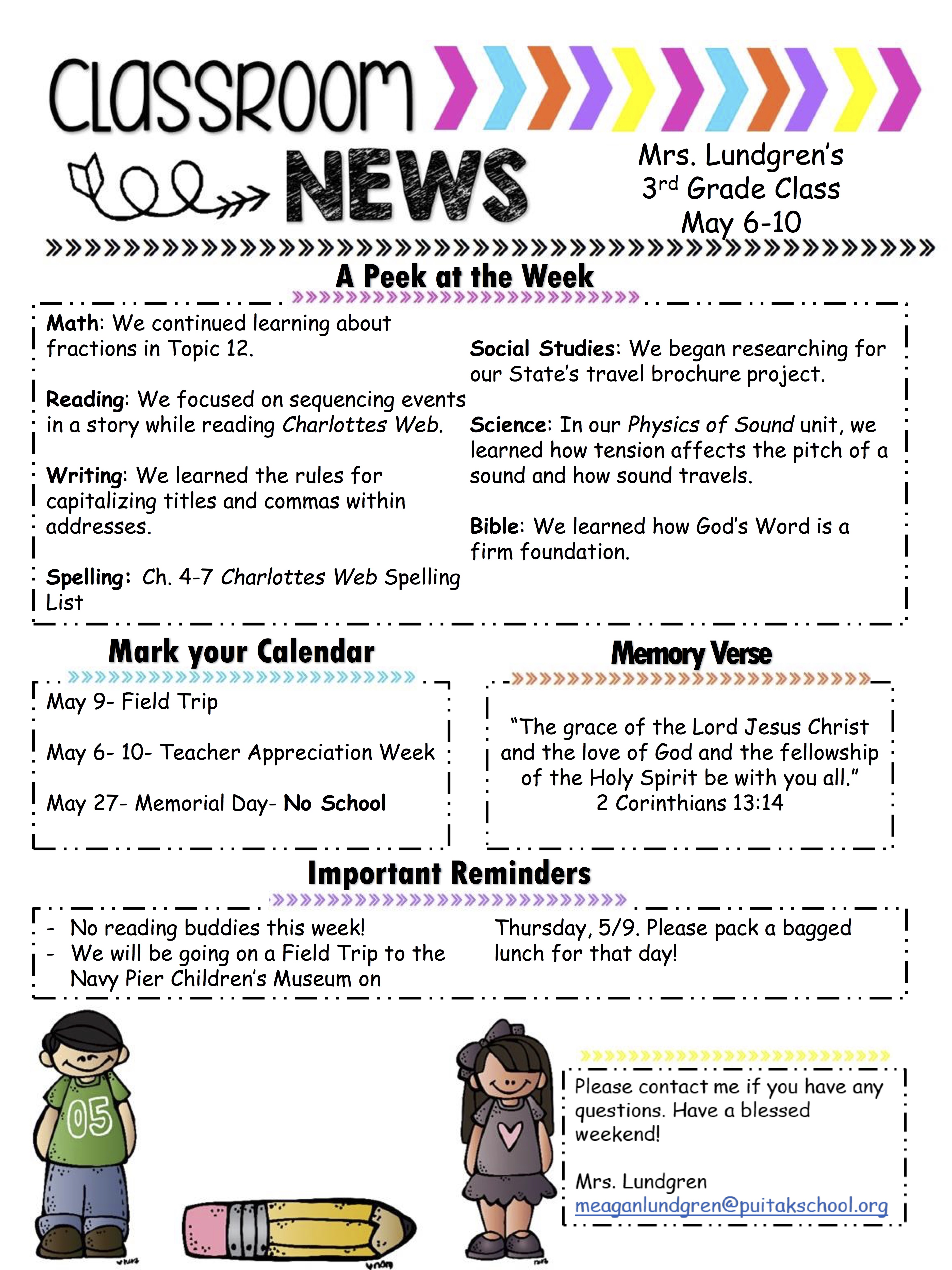 MeaganNewsletter2019May1stWeek