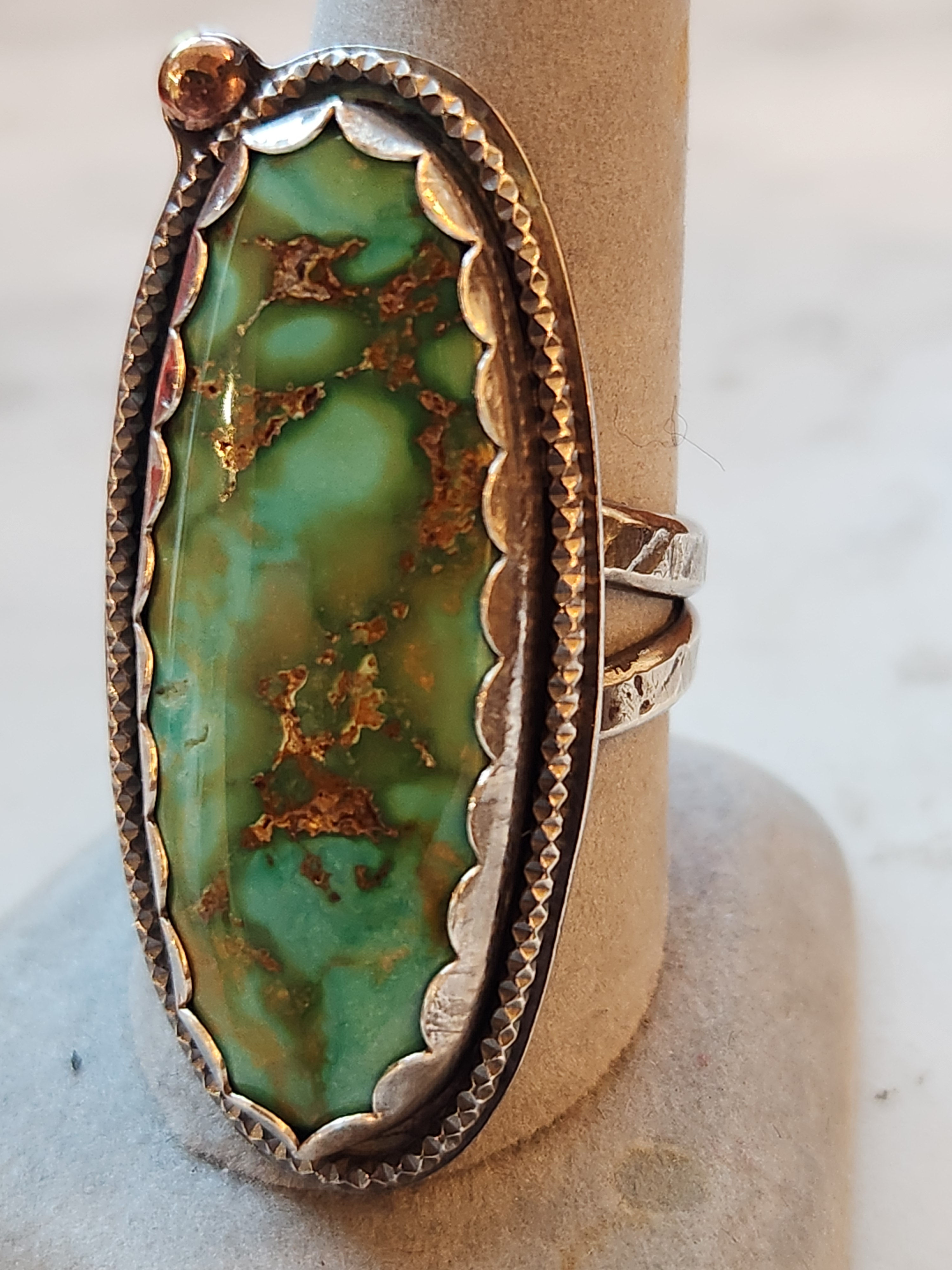 Ring -- 100% natural Web Qinggu Mine (Hubei) turquoise - 25 ct. size 1 (Leslie M