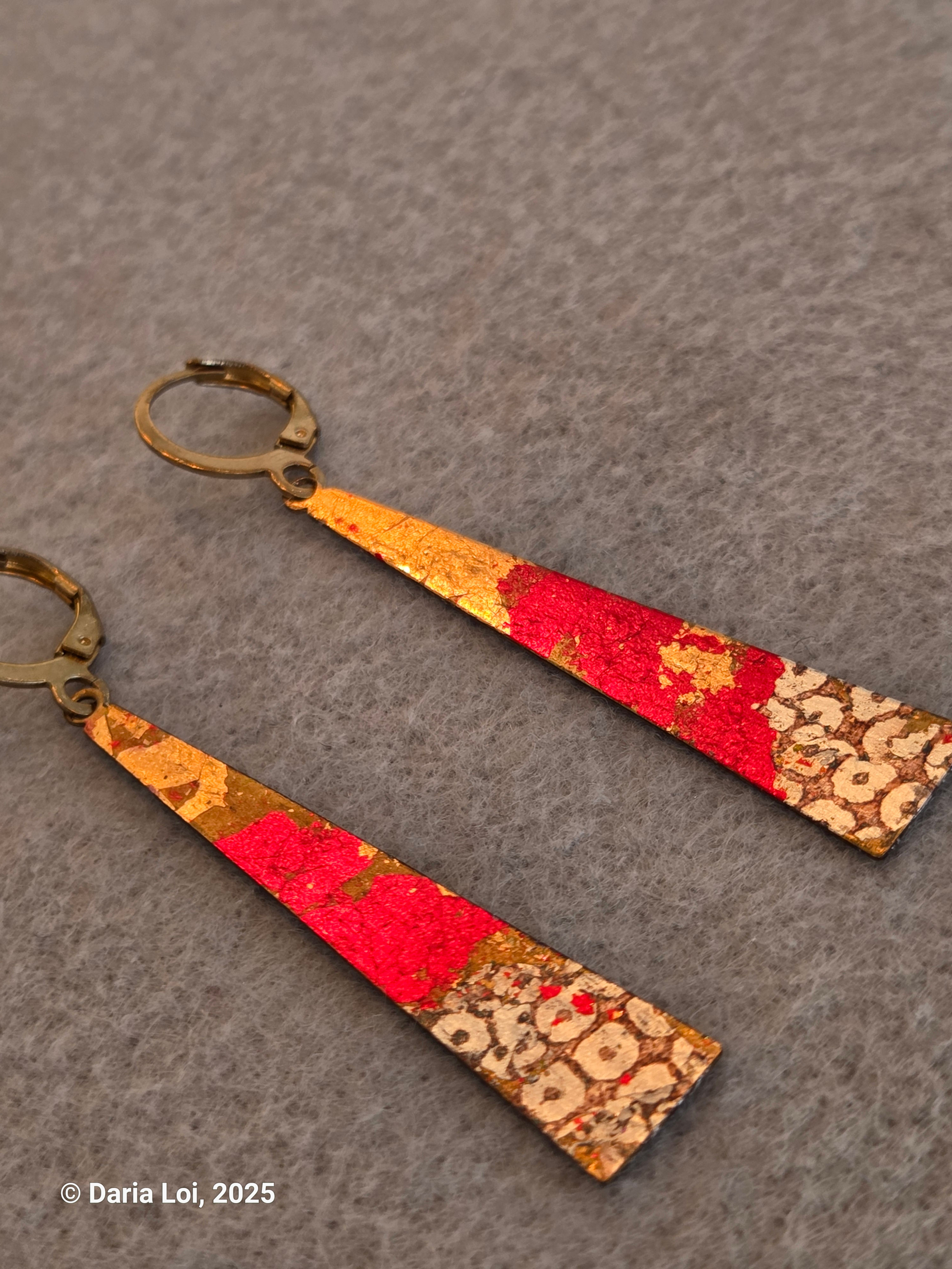 Red triangles earrings (Leslie McMillan)