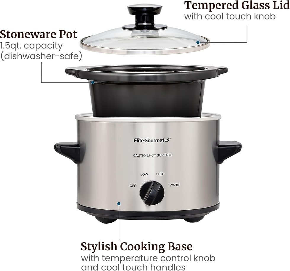 Thumbnail: MST-250XS Electric Slow Cooker Ceramic Pot, Adjustable Temp, Entrees, Sauces, St