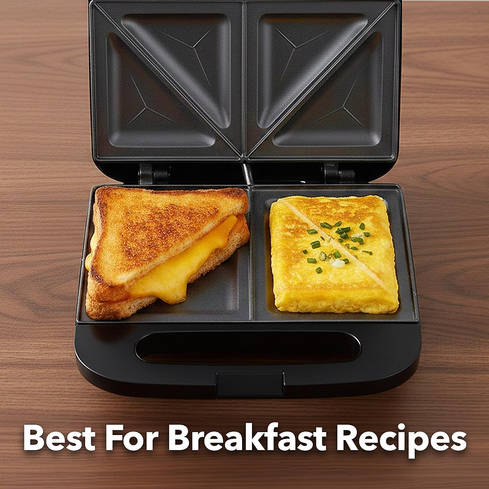 Thumbnail: Electric Sandwich Maker with Non-Stick Plates, Indicator Lights, Cool Touch Hand