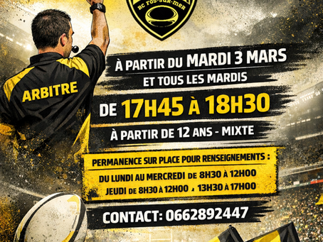 🟡⚫ Création de l’École d’Arbitrage du RC Fos-sur-Mer